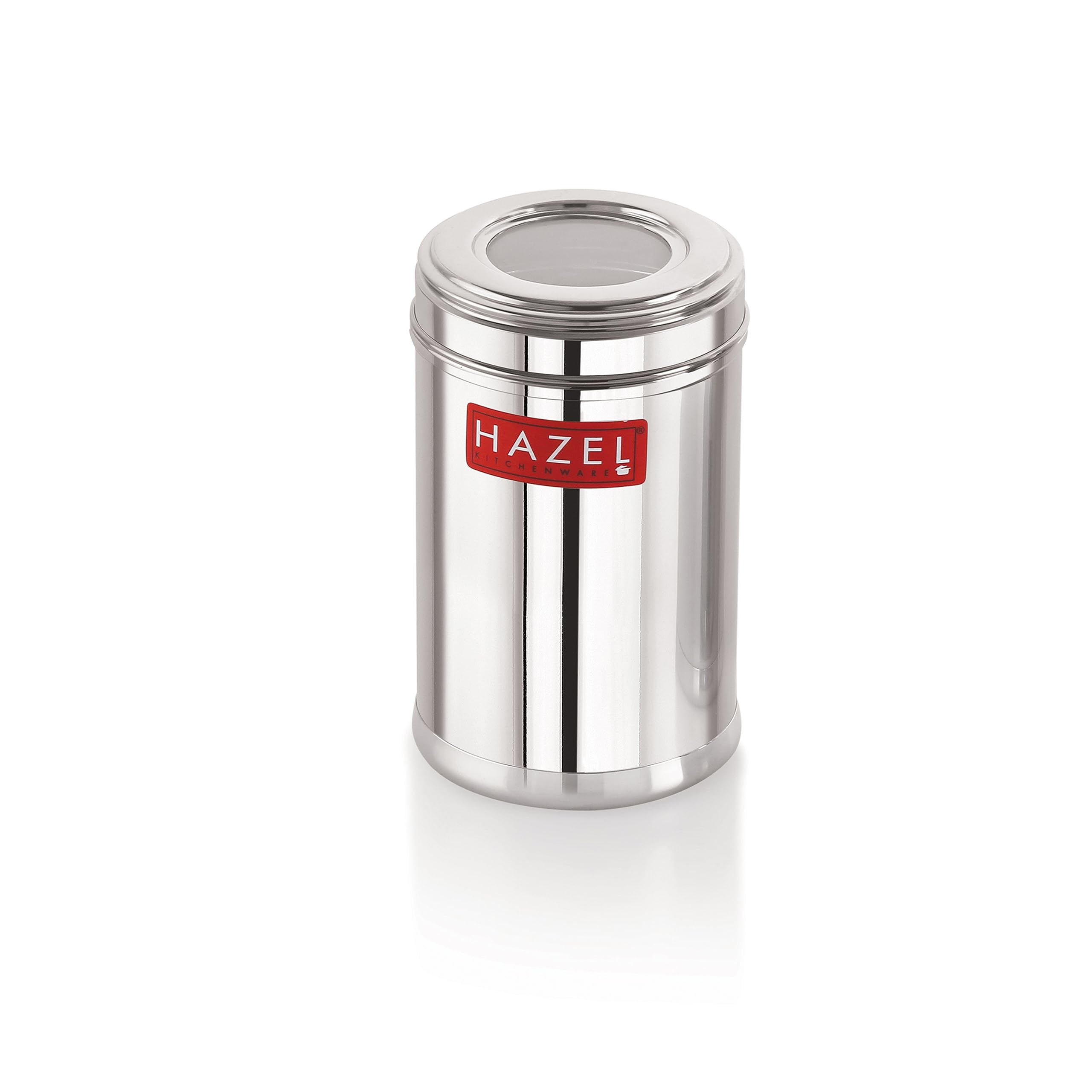 HAZEL Stainless Steel Kitchen Container Set with Transparent Lid, Matt Finish, 700 ML, 6-Piece for Pantry, Spice, and Dry Food Storage