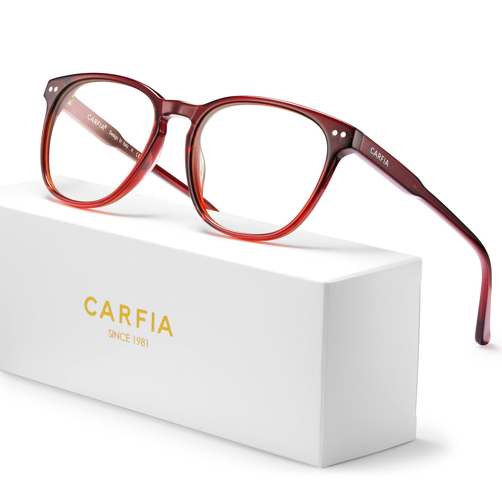 CARFIA Blue Light Blocking Glasses for Women - Lightweight Anti Eyestrain Computer & Gaming Glasses with Revo Lenses - Perfect for Office Work, Online Classes & Nighttime Screen Use