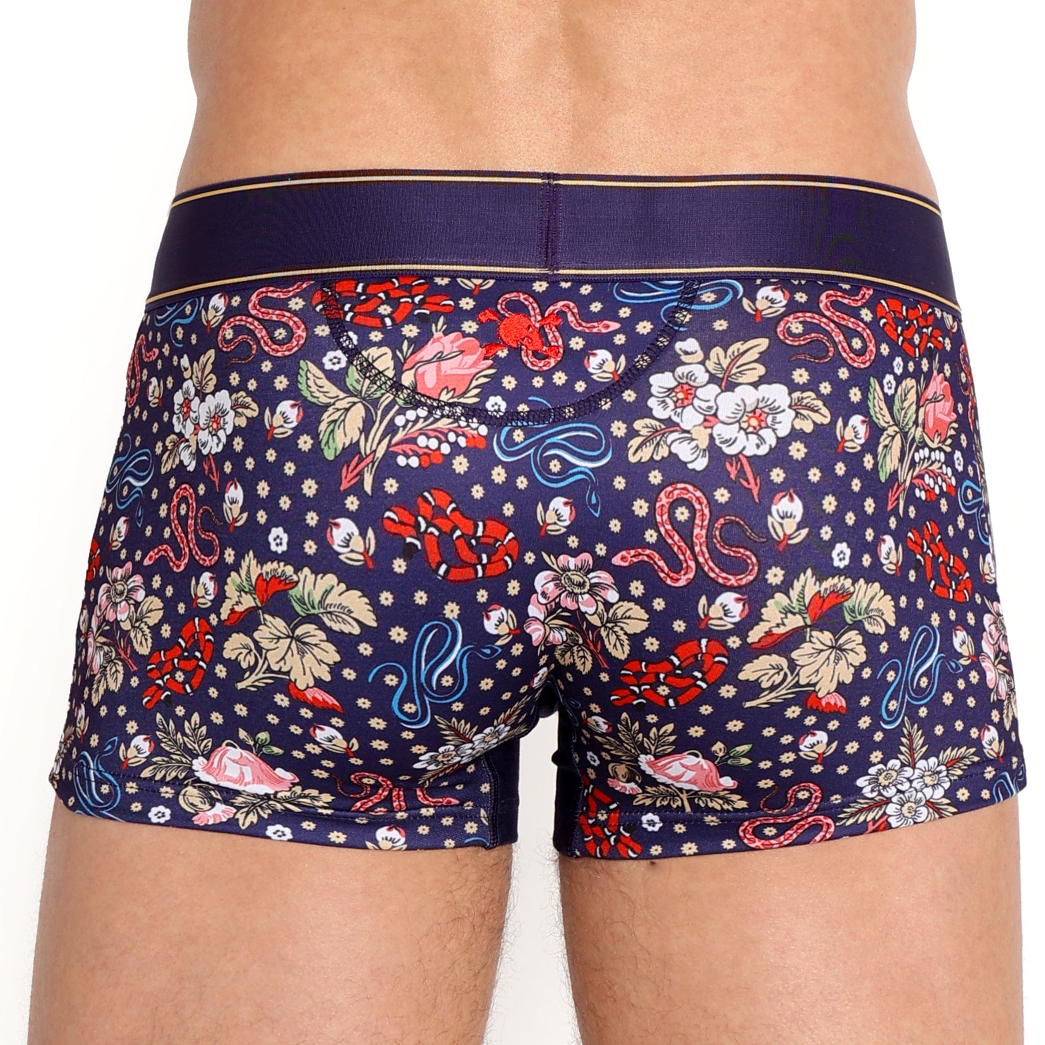 Stylish Ditsy Snake Floral Print Swim Trunks for Men - Perfect for Beach Vacations, Pool Parties & Summer Outings