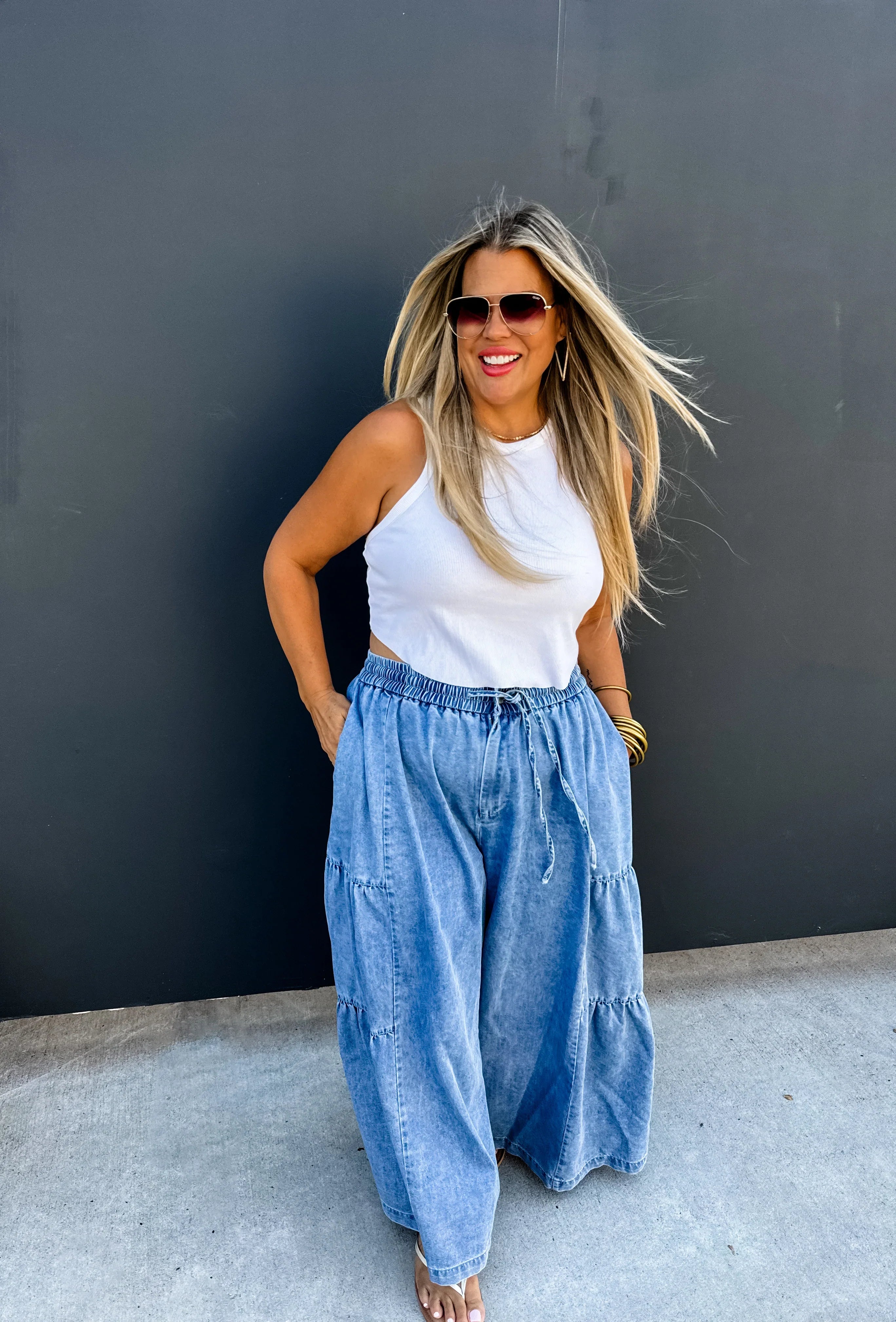 PREORDER: Echo Boho Pants - Women's Flowy High Waisted Hippie Pants for Yoga, Beach & Festival Wear | Comfortable Bohemian Palazzo Trousers