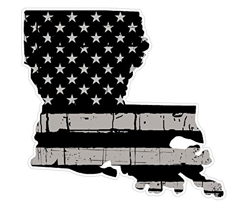 Premium Louisiana State Distressed Flag Vinyl Decal - USA Black & White Design - Waterproof 5