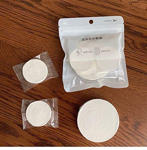 Ruihua 3 Pack Travel Disposable Compressed Towels - Quick Dry Portable Face & Bath Towels for Camping, Gym, Hiking & Beauty Cleansing - Mini Towel Set Gift