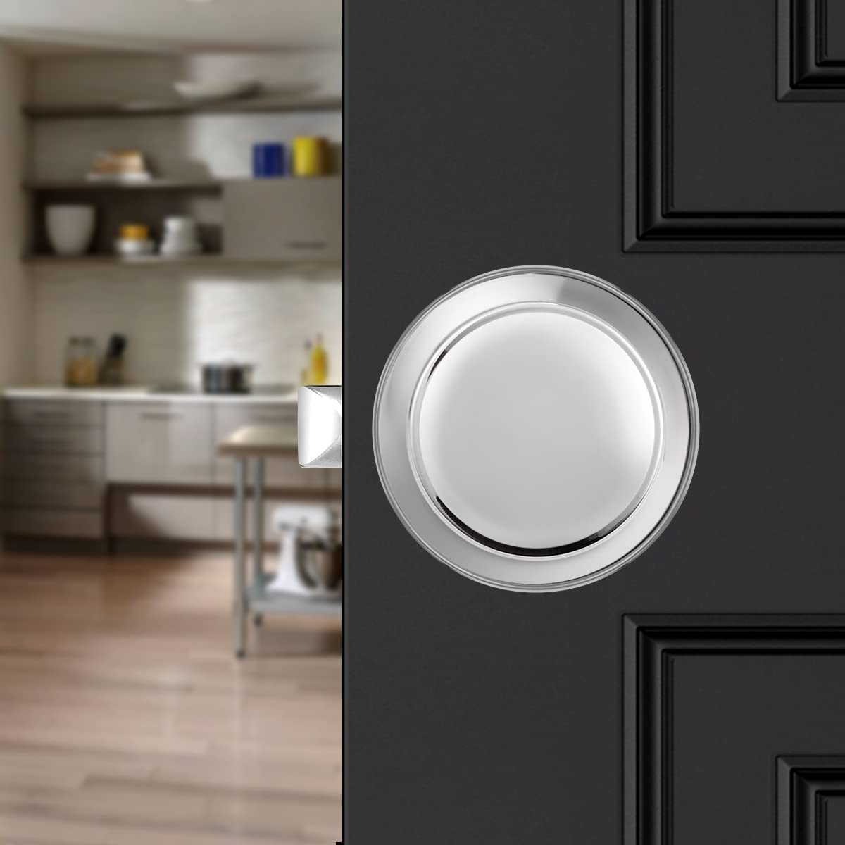 Polished Chrome Keyless Door Knob - Colonial Style for Closet & Hall