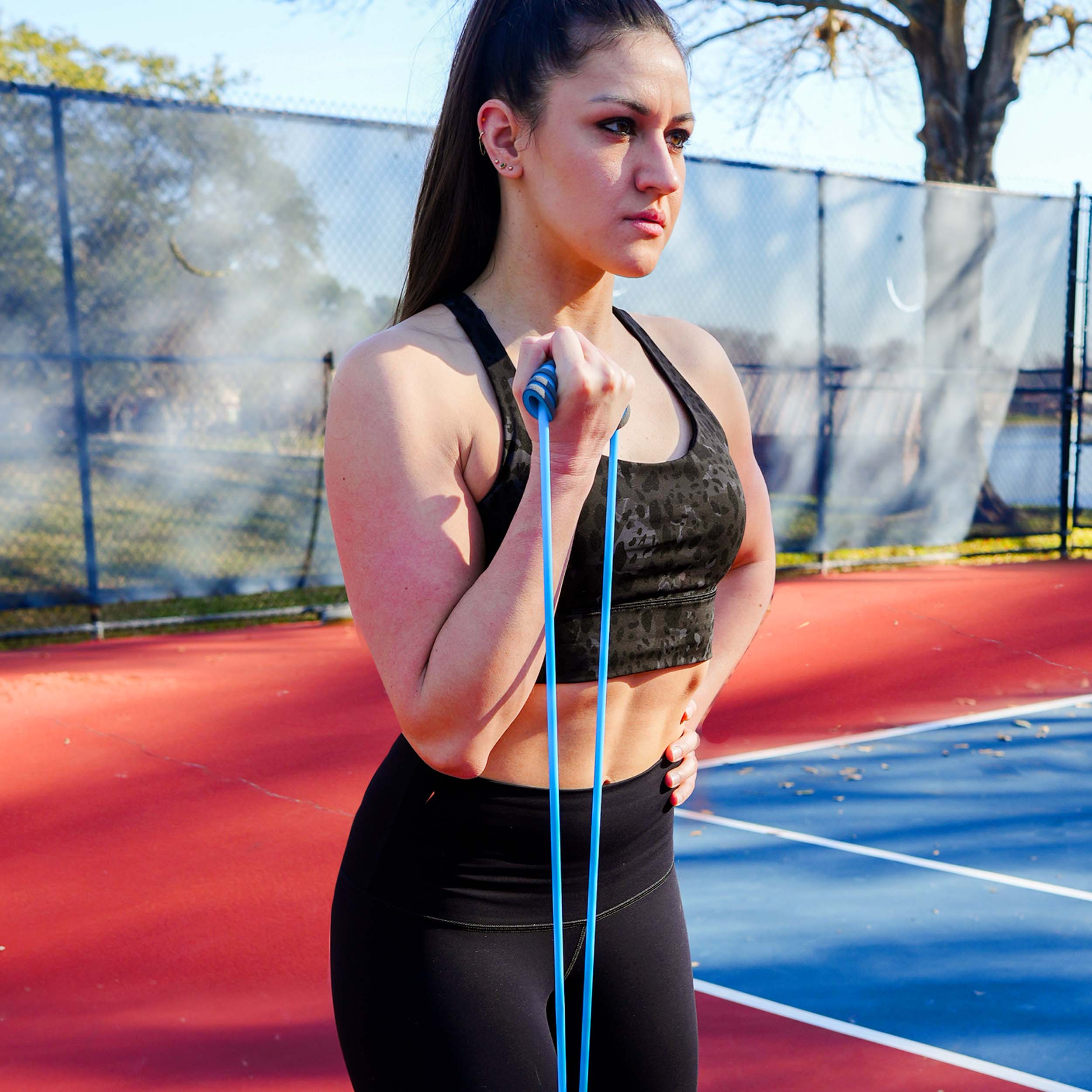 PRCTZ Essential Toner Resistance Figure 8 Exercise Band - Stretching Workout Equipment for Home Gym, Physical Therapy & Yoga Training