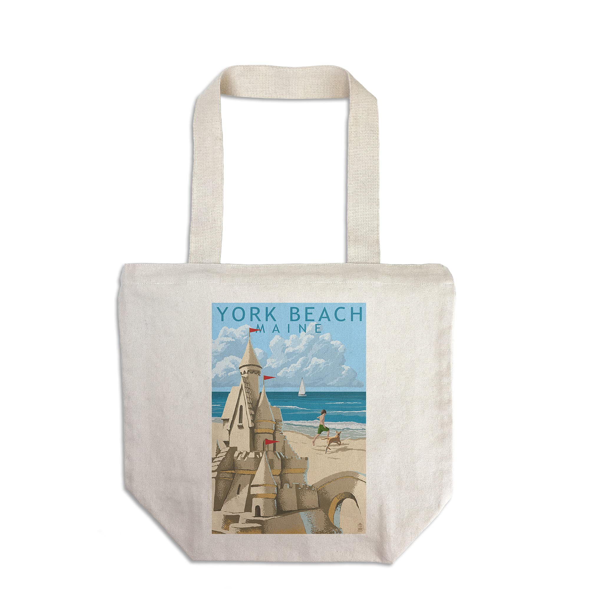 York Beach Maine Sand Castle Tote Bag - 100% Cotton Canvas Reusable Shopping Bag for Beach, Grocery & Everyday Use | Eco-Friendly Beach Tote for Travel, Picnics, Farmers Market & Sustainable Lifestyle | Perfect for Summer Trips, Shopping & Outdoor Activities