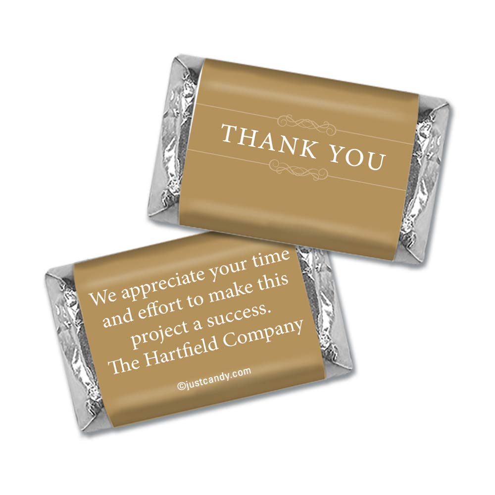 Personalized Thank You Candy Favors Miniatures - Gold (75 Count) - Perfect for Weddings, Baby Showers & Party Favors
