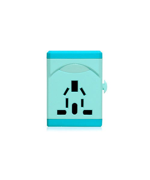 Monocozzi Smighty Global Travel Adapter with 2.1A Dual USB Ports - Universal Power Converter for International Travel (US/EU/UK/AU) - Perfect for Charging Phones, Tablets & Laptops on Vacation or Business Trips