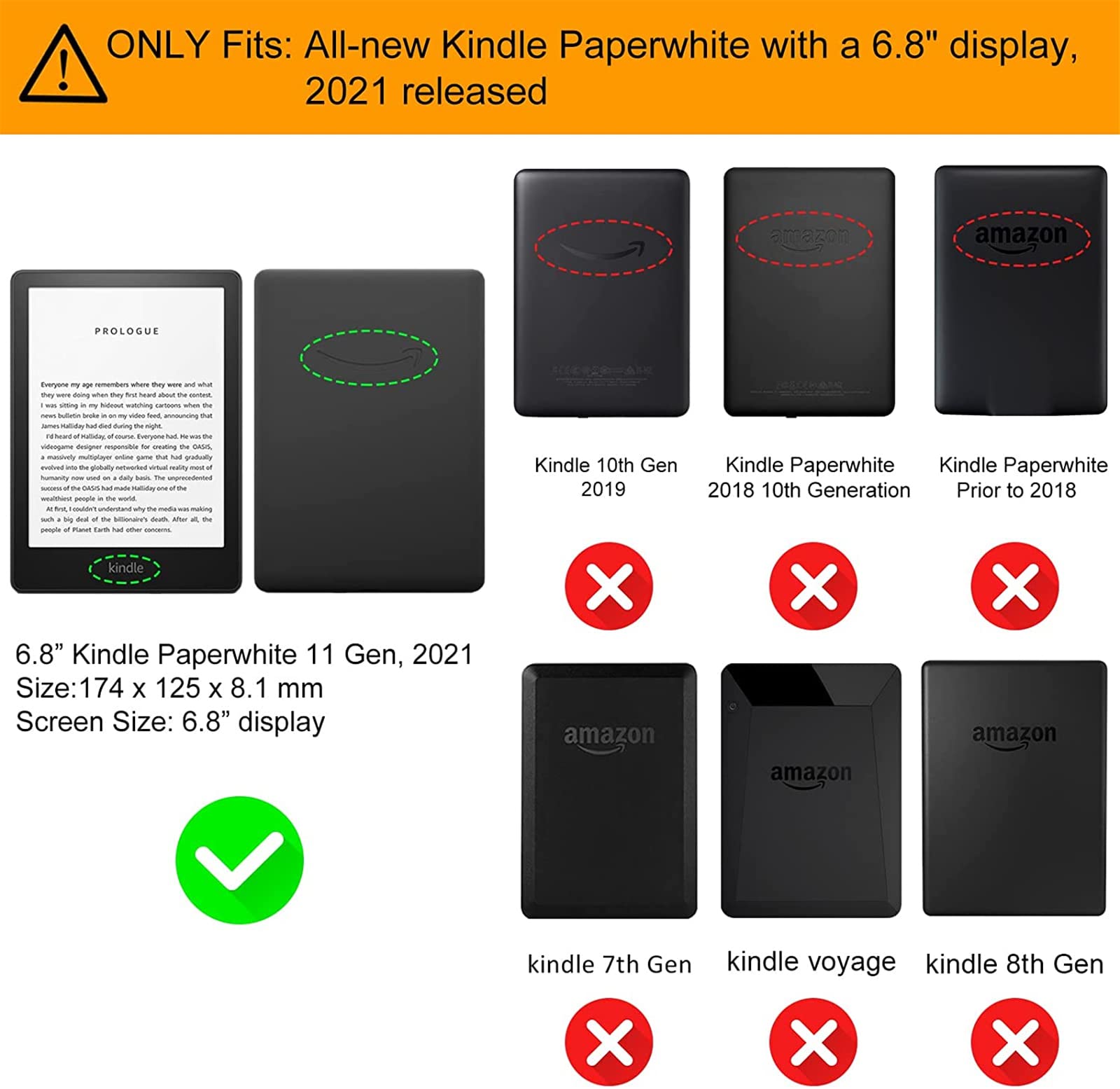 YYS Slimshell 6.8 Inch Kindle Paperwhite Case (2021 11th Gen) - Magnetic Auto Wake/Sleep Protective Cover | Ultra Thin Lightweight Design | Perfect for Reading, Travel & Daily Use