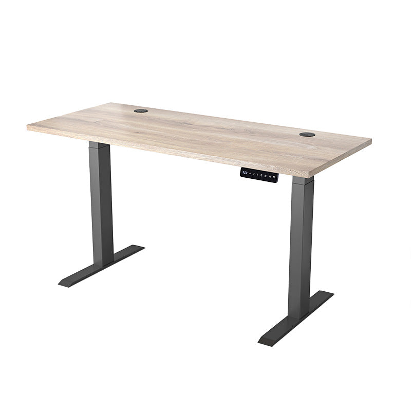 Adjustable Height Standing Desk 1.5M - Warm Oak & Black Frame - Electric Lift Desk for Home & Office - Ergonomic Workstation for Computer, Gaming & Study