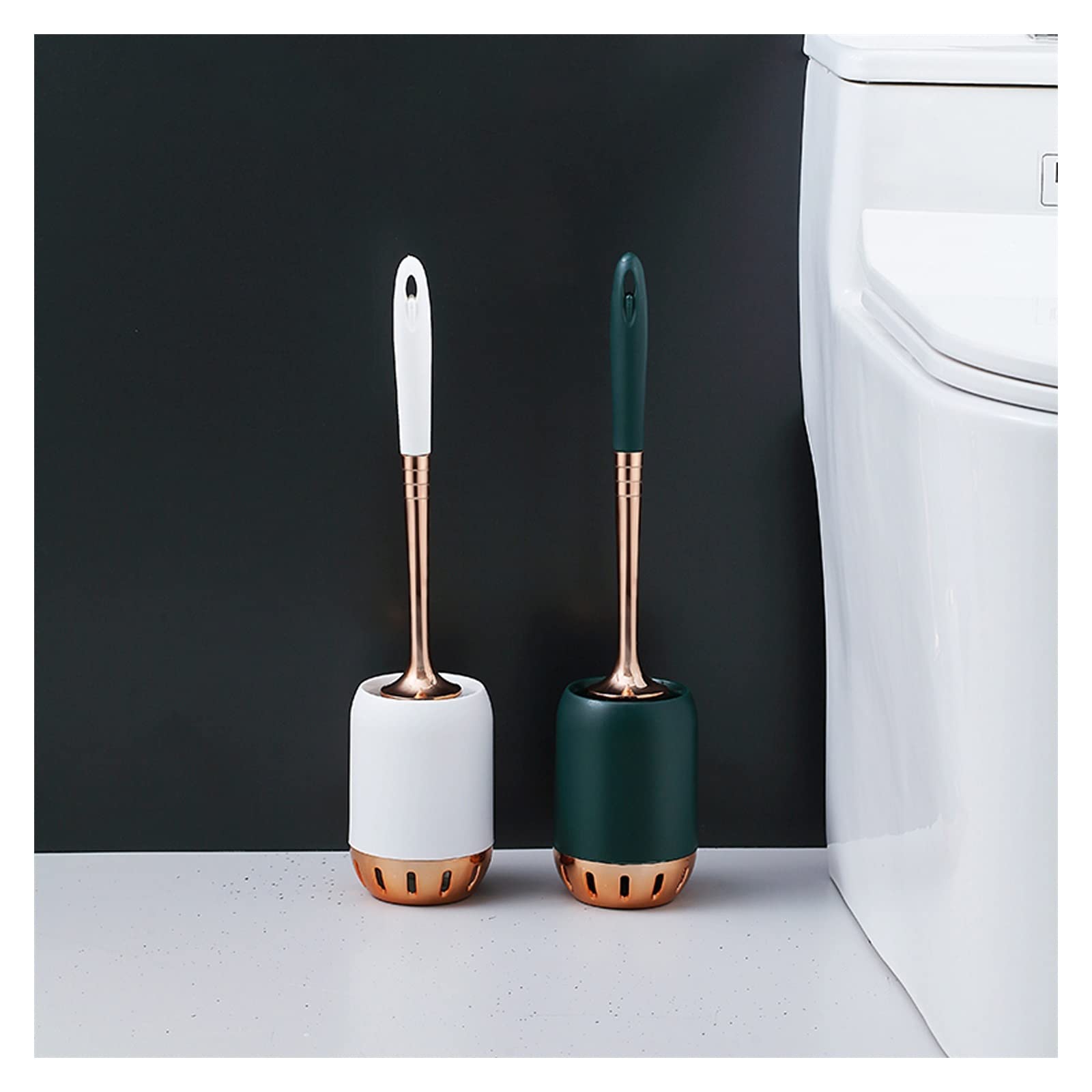 Stainless Steel Wall-Mounted Toilet Brush Set - Long Handle Deep Cleaning Toilet Brush with Durable Holder for Bathroom, Home & RV Use (Color: Elegant White) | Perfect for Small Spaces & Easy Bathroom Cleaning