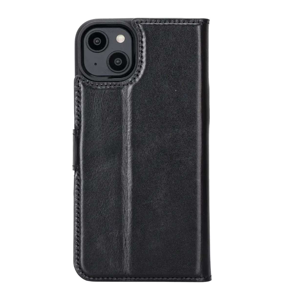 Premium Black Leather Wallet Case for iPhone 14 Plus - RFID Blocking, Card Slots & Kickstand | Slim Protective Phone Cover for Everyday Use, Travel & Business
