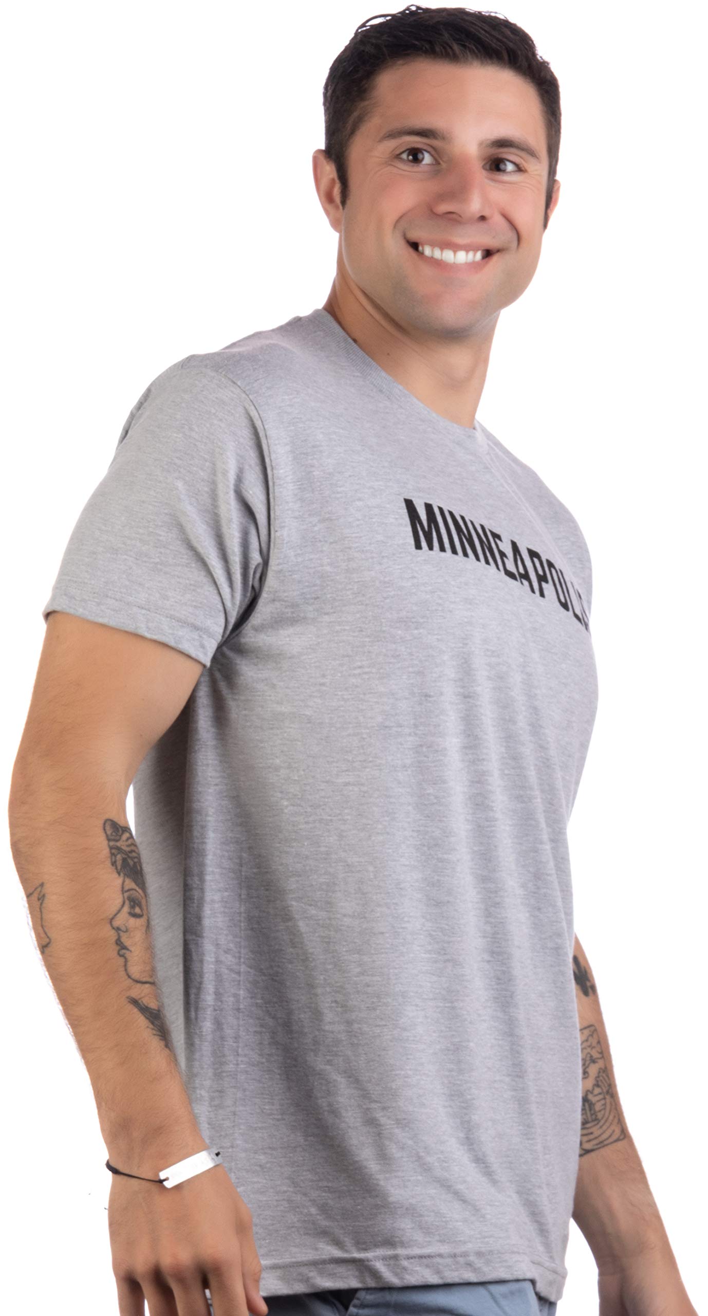 Classic Retro Minneapolis Minnesota T-Shirt - St. Paul City Grey Style Unisex Tee (Grey, Large) | Perfect for Travel Gifts & Casual Streetwear