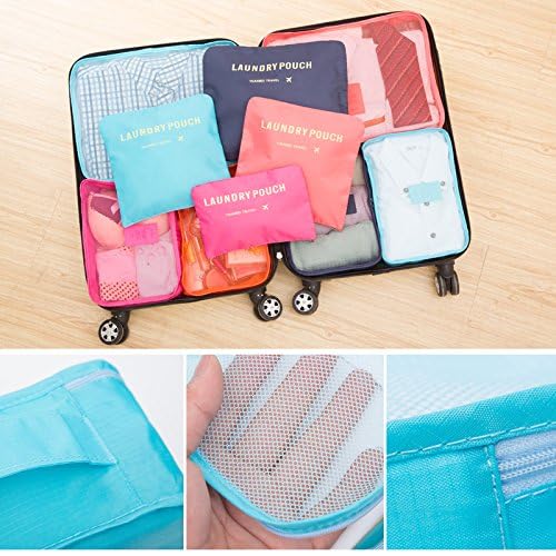 6-Piece Travel Packing Cubes Set - Waterproof Luggage Organizers with Compression for Clothes & Accessories (Gray) - Perfect for Suitcase Organization, Business Trips & Vacation Packing