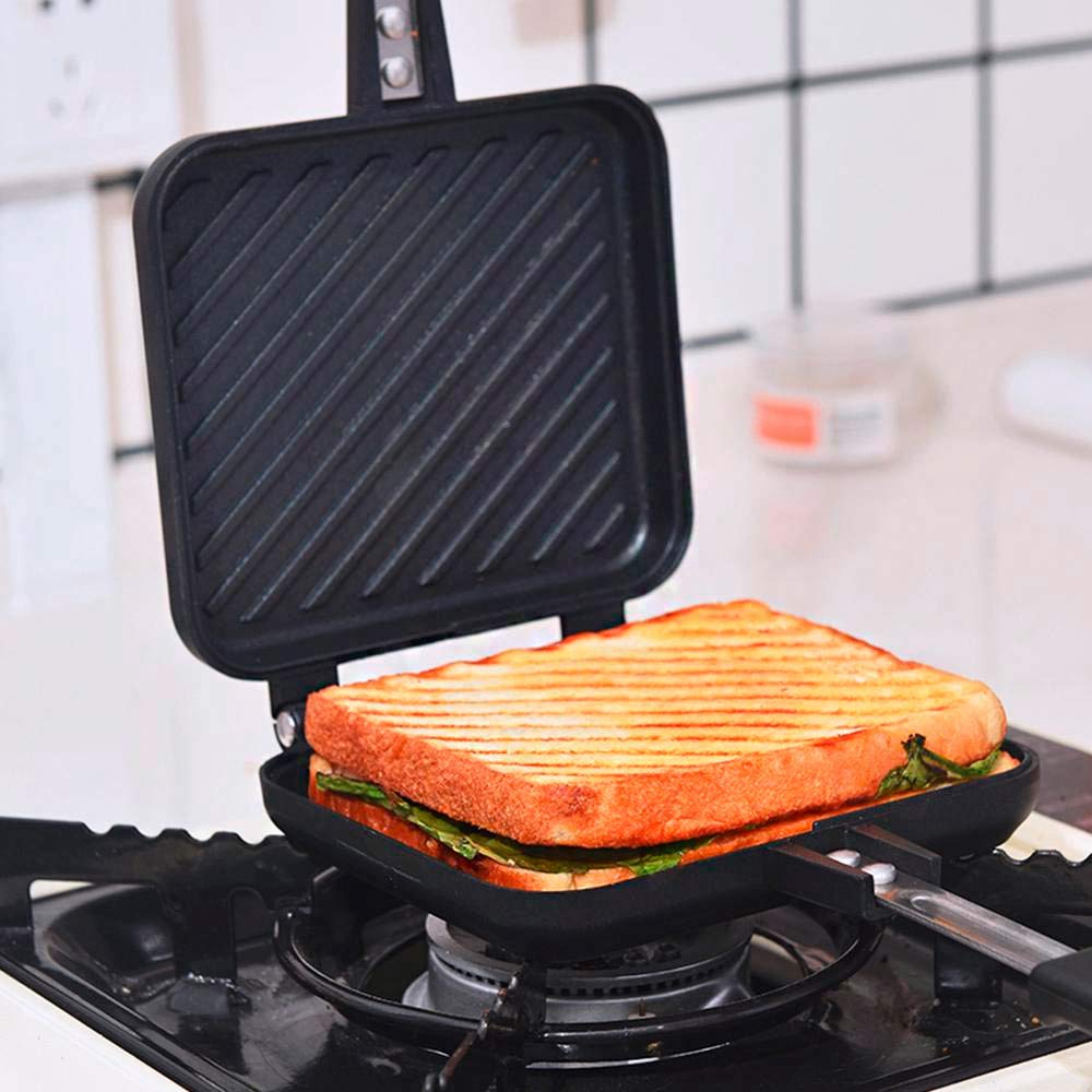 Non-Stick Double Sided Camping Toastie Maker - Stovetop Sandwich Grill with Heat-Resistant Handles for Home, Outdoors & Camping - Perfect for Picnics, RV Trips and Backpacking Adventures