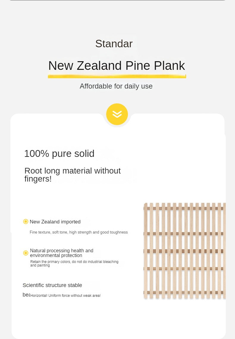 Pine Solid Wood Minimalist Platform Bed - No Headboard - Modern Scandinavian Style Bed Frame for Small Spaces - Perfect for Apartments, Dorms & Tiny Homes