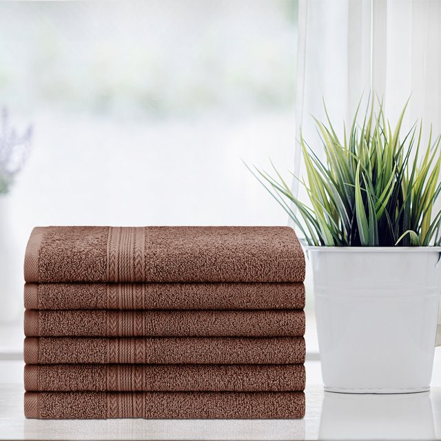 Premium 6-Piece Eco-Friendly Cotton Hand Towel Set - Soft, Absorbent & Sustainable Bath Towels for Kitchen, Bathroom & Gym - Ideal for Home, Spa & Travel Use