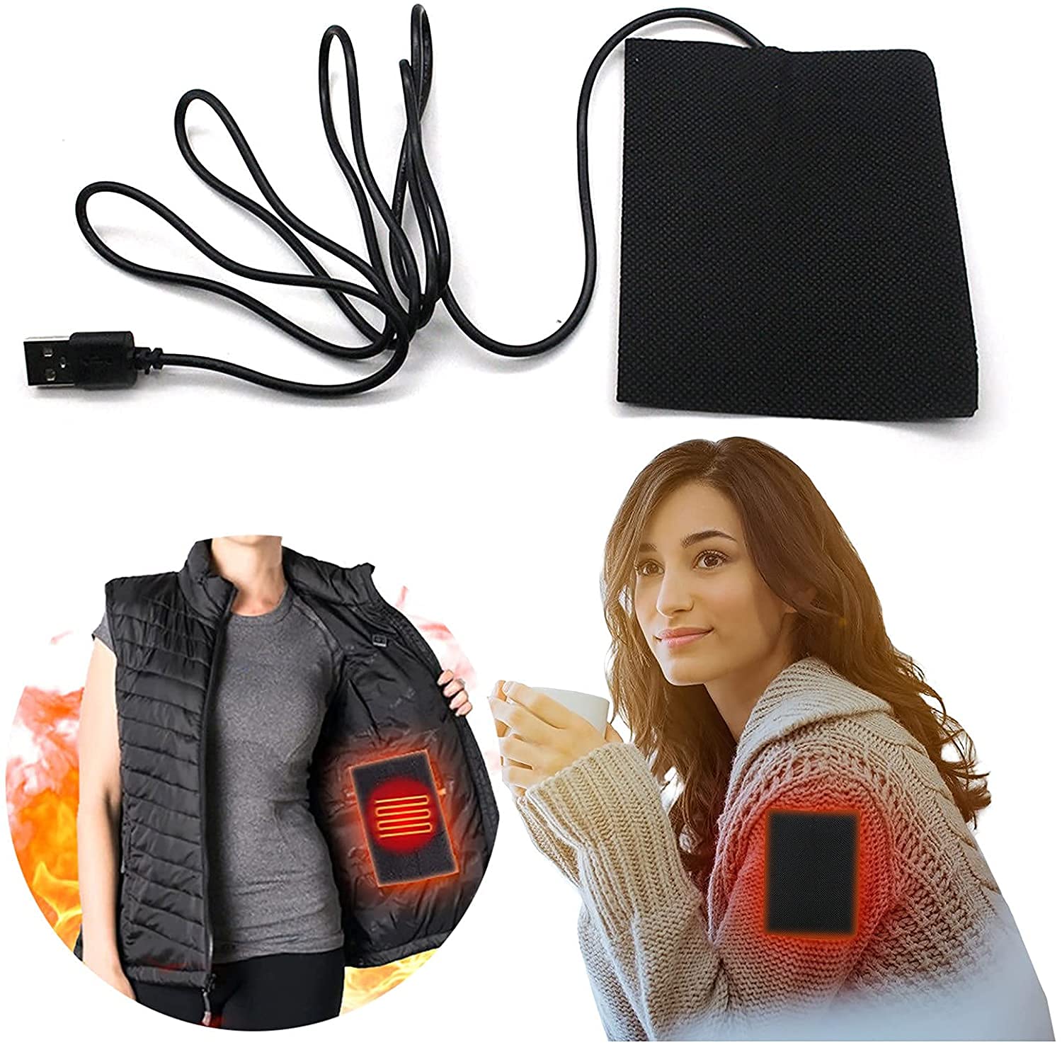 Heated Vest Down Jacket with Heating Film - 1 Piece | Winter Warmth for Outdoor Activities, Skiing & Cold Weather