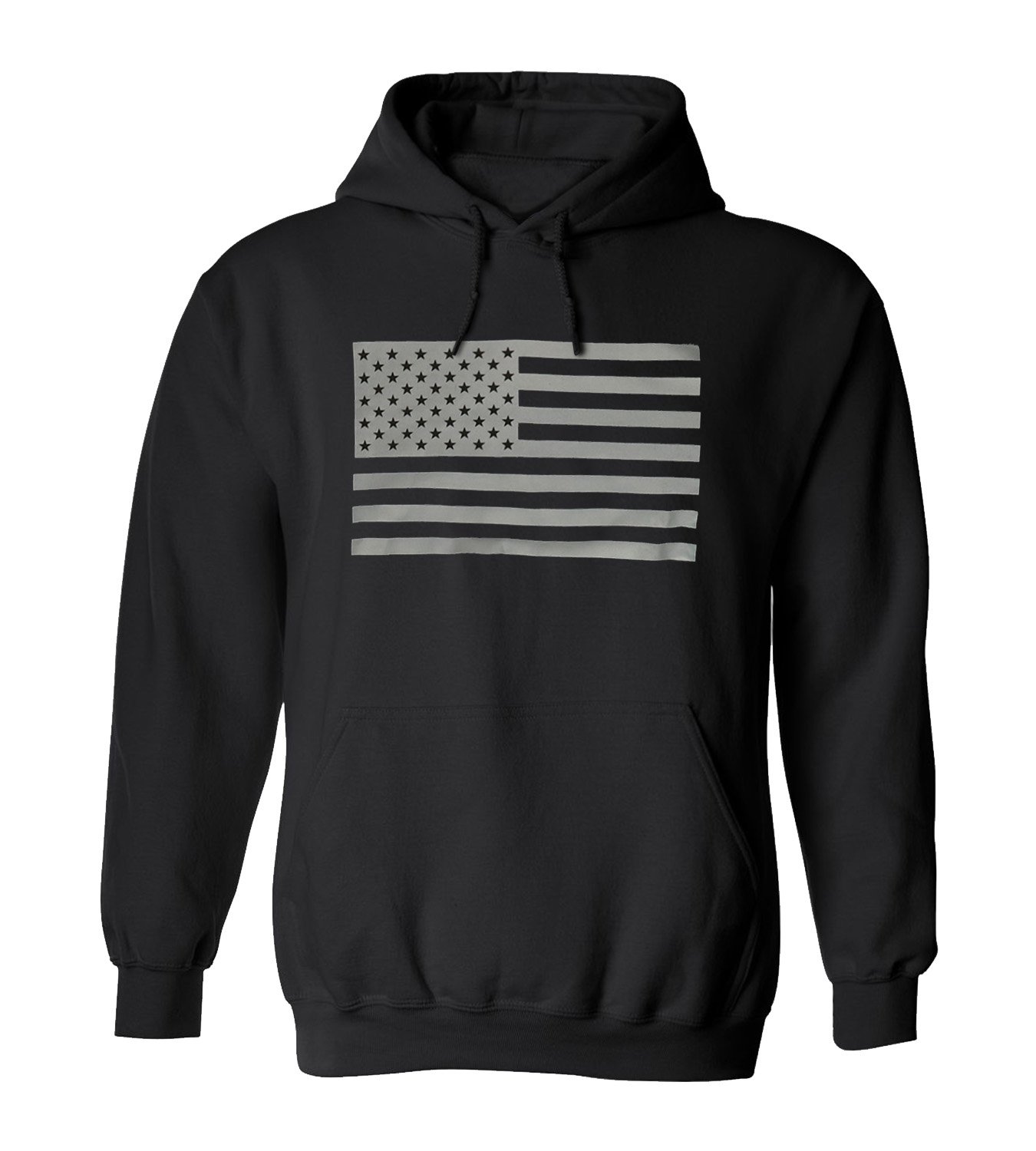 USA Flag Graphic Printed Pullover Hoodie - Black | Patriotic Casual Wear for Men & Women | Perfect for 4th of July, Veterans Day & Outdoor Activities
