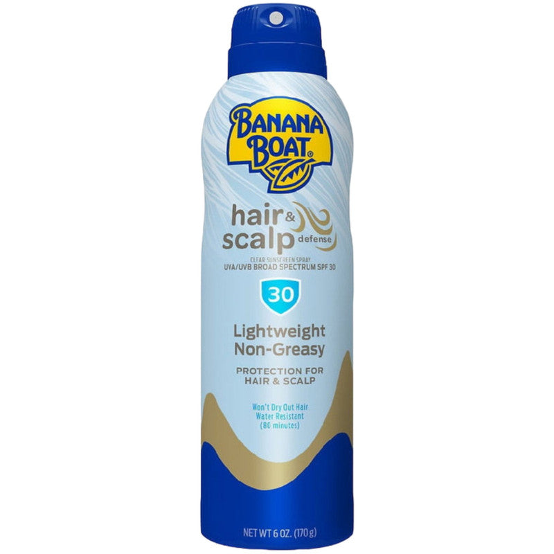 Banana Boat Hair & Scalp SPF 30 Sunscreen Spray - 6 oz Continuous Protection for Outdoor Activities, Swimming & Beach Days