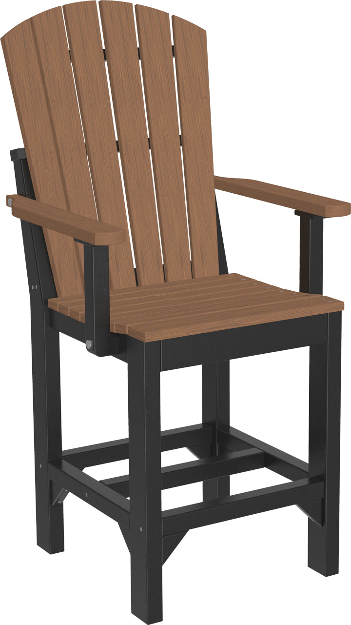 Premium Adirondack Arm Chair - Counter Height Bar Stool for Outdoor & Indoor Use - Perfect for Patio, Deck, Poolside, and Garden Relaxation