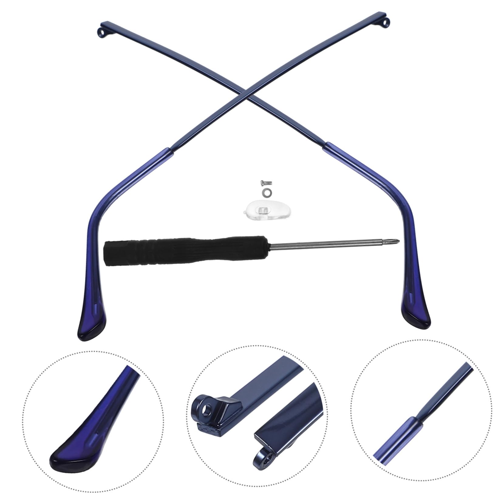 KOMBIUDA Metal Eyeglass Temple Replacement - Easy to Install Glasses Arm for Eyeglass Frames | Perfect for Repairing Broken or Worn-Out Glasses at Home or Office