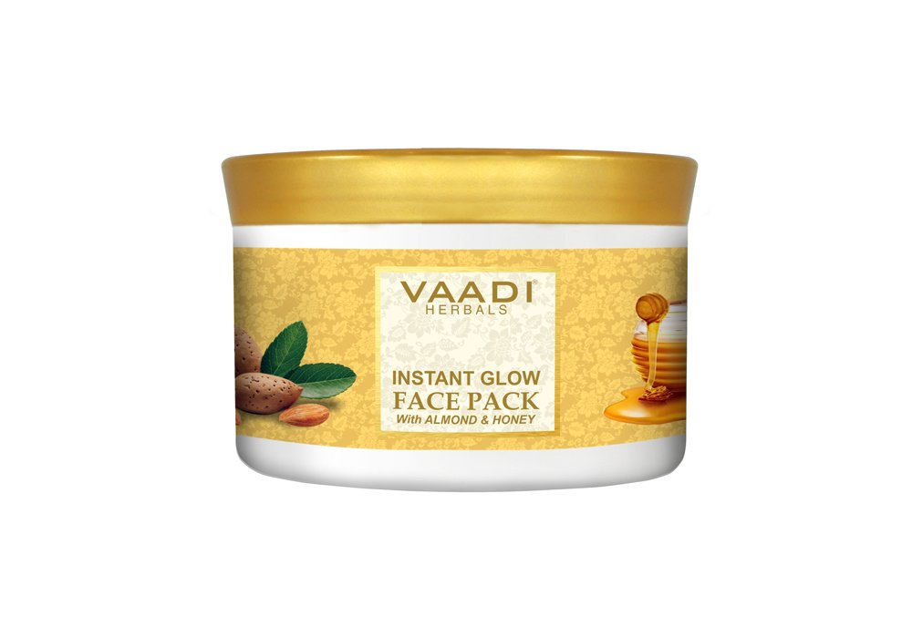 Vaadi Herbals Almond & Honey Instant Glow Face Pack - 600g Natural Skincare for Radiant Skin | Perfect for Daily Use & Spa Treatments