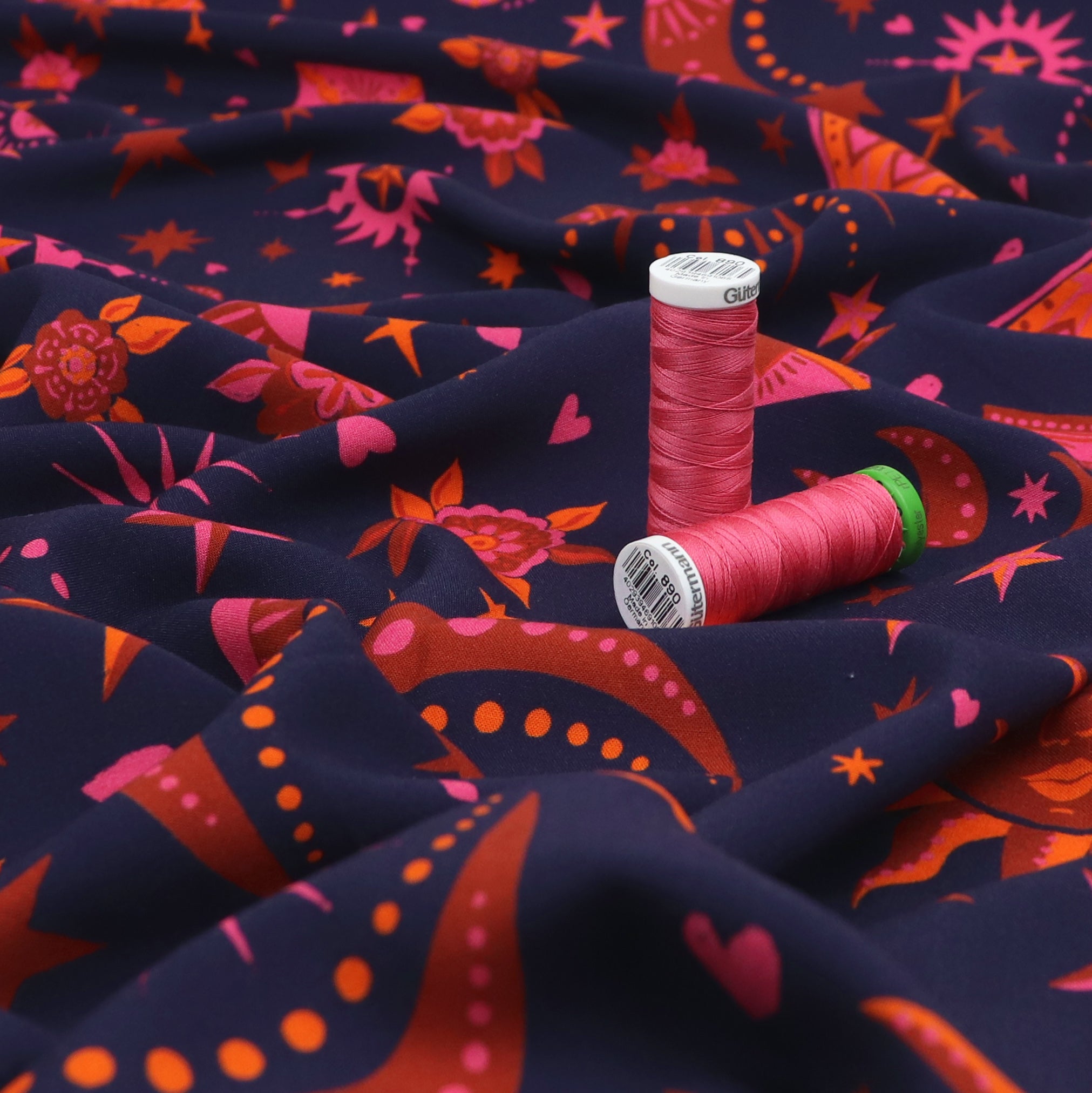 Viscose Lawn Fabric - Fortune Teller Print - Sew Me Sunshine Exclusive - Perfect for Summer Dresses, Blouses & DIY Sewing Projects