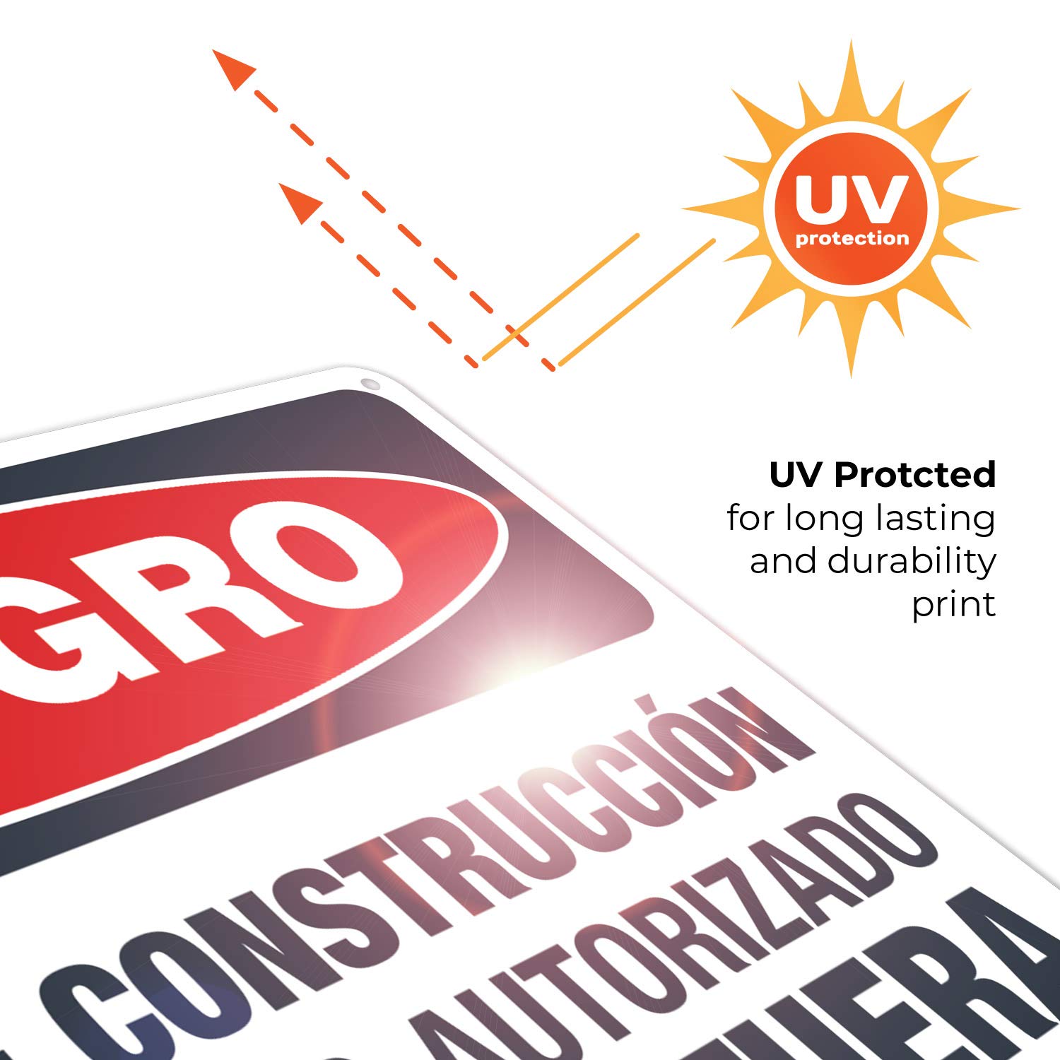 OSHA Danger Sign - Construction Area Unauthorized Personnel Keep Out Bilingual Sign (English/Spanish) | 10x14 Inch Rust-Free .040 Aluminum | Fade-Resistant for Indoor & Outdoor Use | Made in USA | Ideal for Construction Sites, Warehouses & Restricted Areas