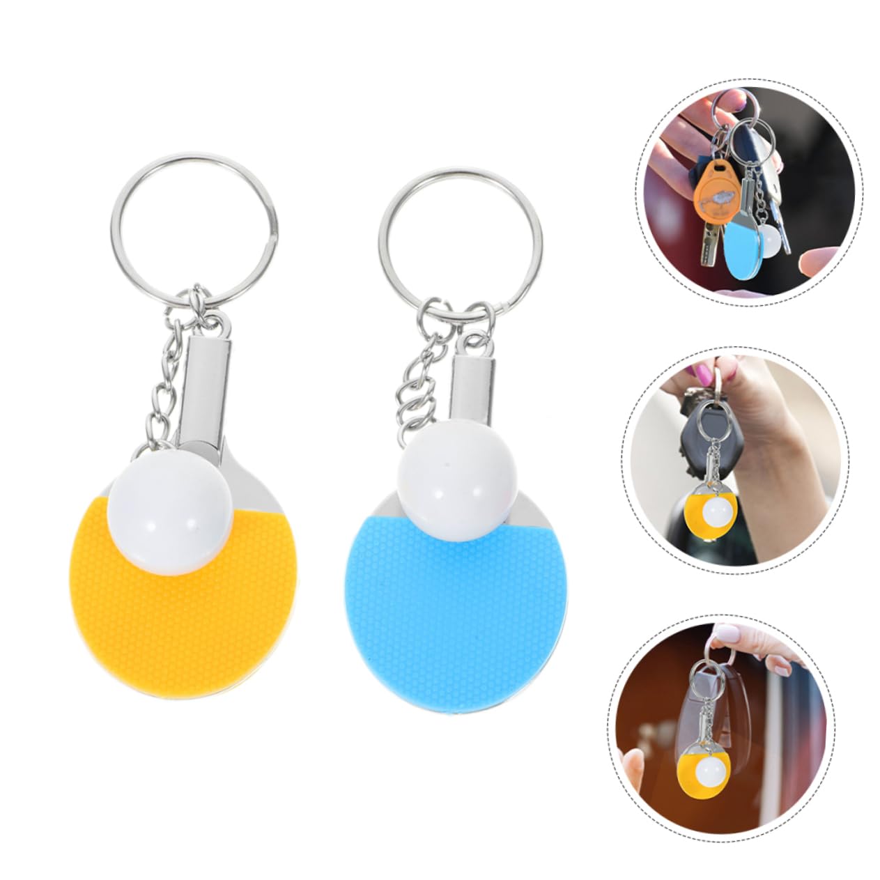 Outanaya Sports Ball Keychains Set - Bulk Table Tennis Keyrings for Athletes, Fans & Gifts | Perfect for Backpacks, Gym Bags & Keychain Collections