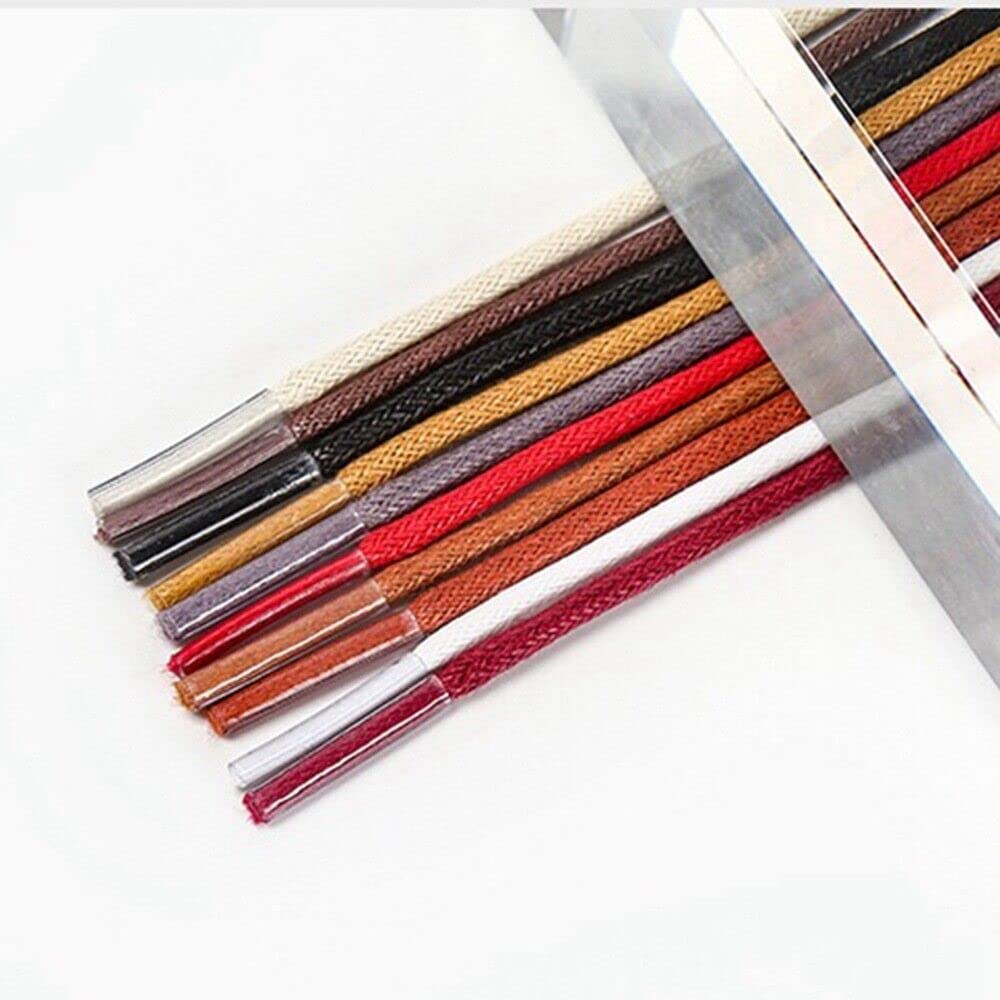 Premium Round Waxed Shoelaces for Oxford & Dress Shoes - Durable Canvas Sneaker Laces with Wax Coating - Unisex Shoe Strings for Men & Women - Perfect for Formal Wear, Business Attire & Casual Outfits