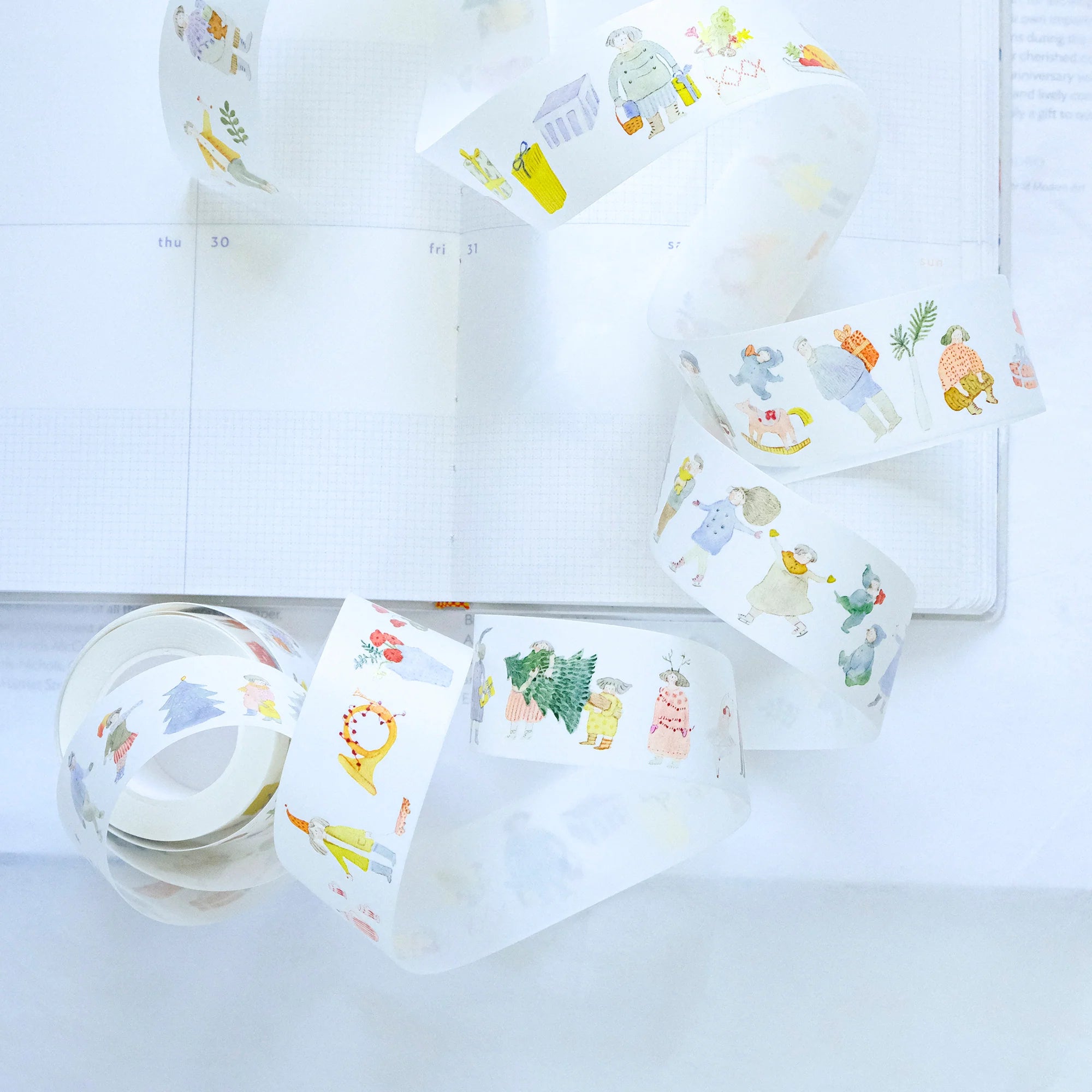 Premium Dodolulu Washi Tape - A Little Bit of Christmas Holiday Decorative Sticker for Scrapbooking, Gift Wrapping & DIY Crafts