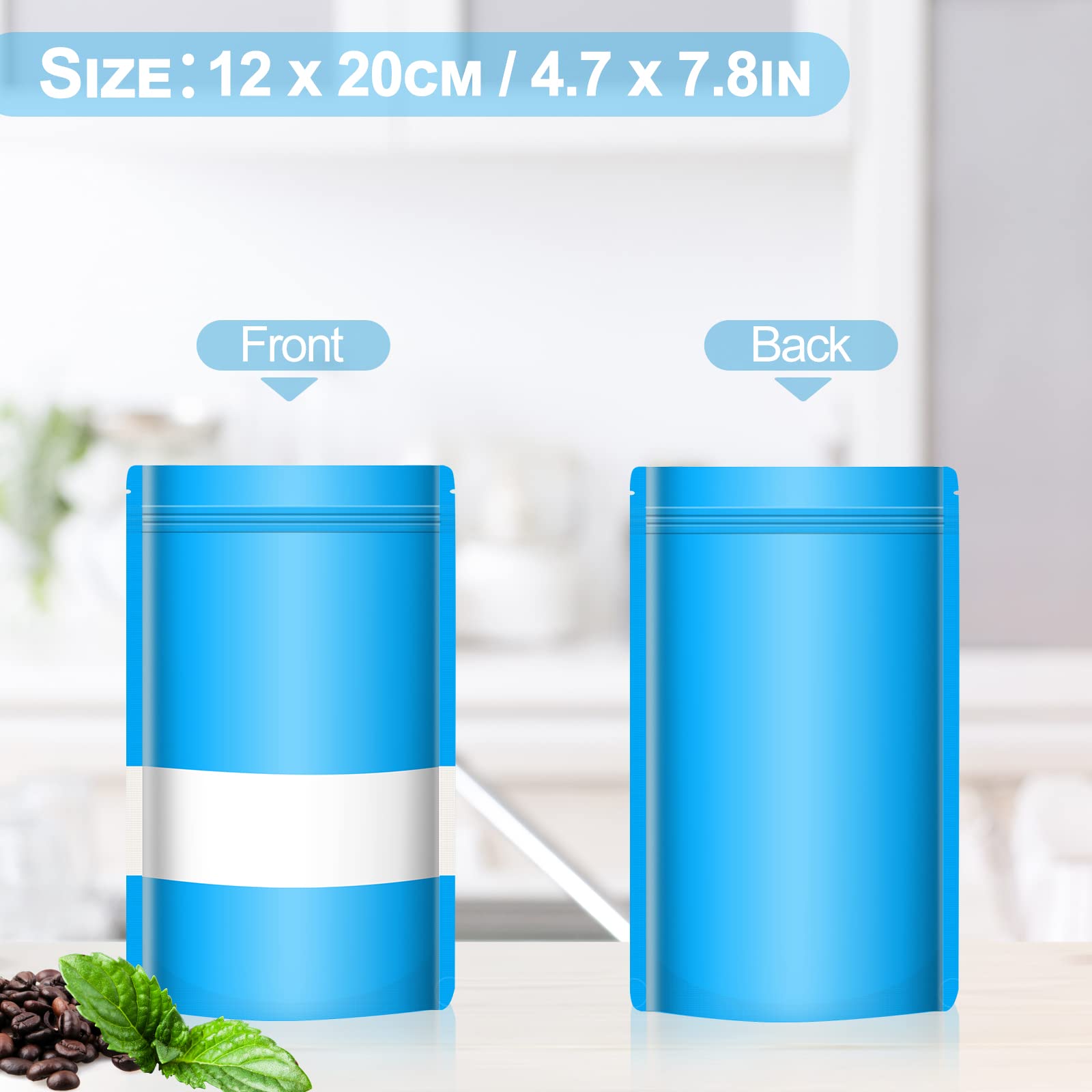 Smell-Proof Stand Up Bags with Clear Window - 100 Pack Resealable Food Storage Pouches for Candy, Cookies, Nuts & Snacks | Small Business Packaging & Bulk Food Storage Solution