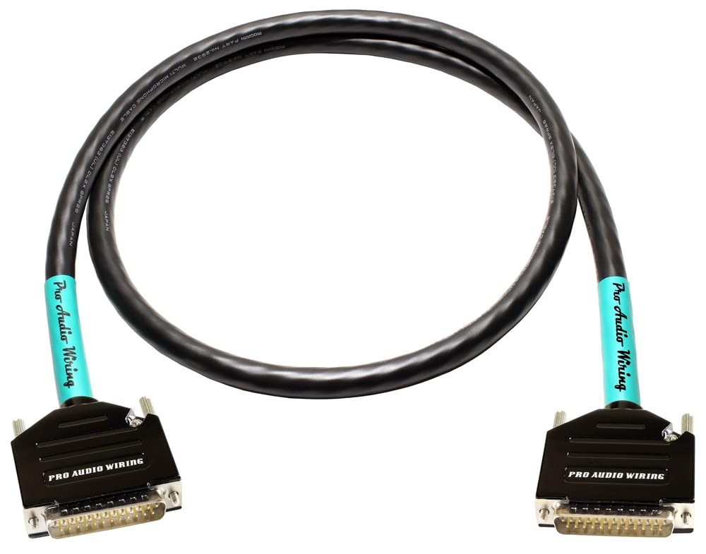 PAW Black Raptor 2932 DB25 to DB25 1.5ft Studio Audio Snake Cable with Heat Shrink (Black) - Professional Recording, Live Sound & Studio Equipment Connection