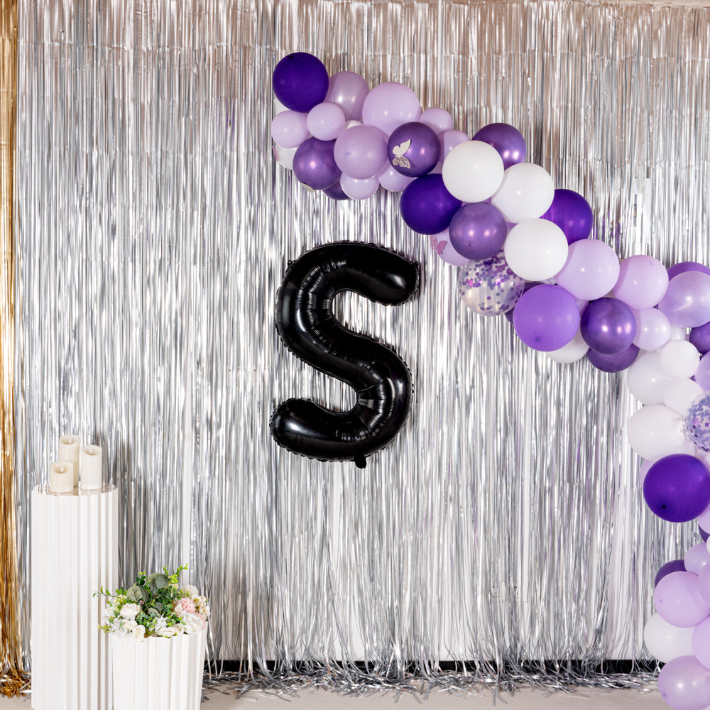 Balloonify Black Mylar Letter S Balloon - 40 Inch Large Foil Alphabet Balloon for Birthday Party Decorations, Wedding, Baby Shower & Graduation Events - 1 Count Box