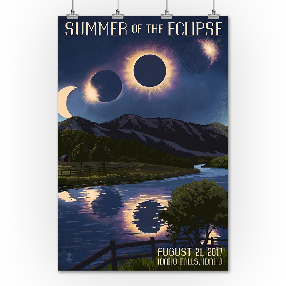 2017 Idaho Falls Solar Eclipse Travel Poster - 36x54 Giclee Gallery Print for Wall Decor | Astronomy Enthusiast Gift, Home Office & Classroom Decoration