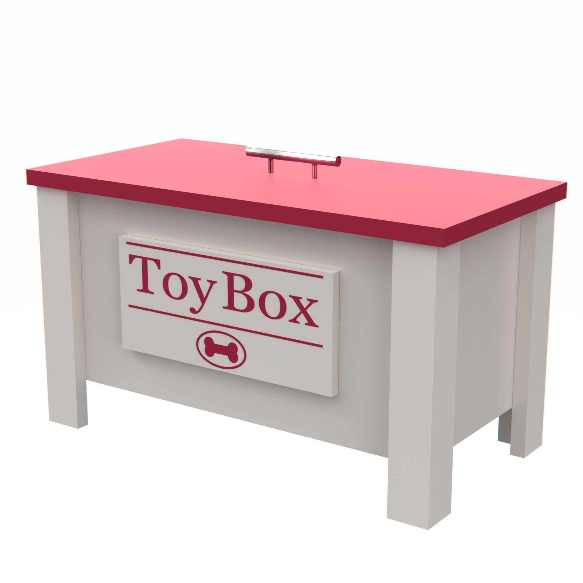 Personalized Dog Toy Box Storage Container - Durable Pet Organizer for Dog Treats, Toys, Leashes & Food | Perfect for Home, Travel & Grooming (Magenta)