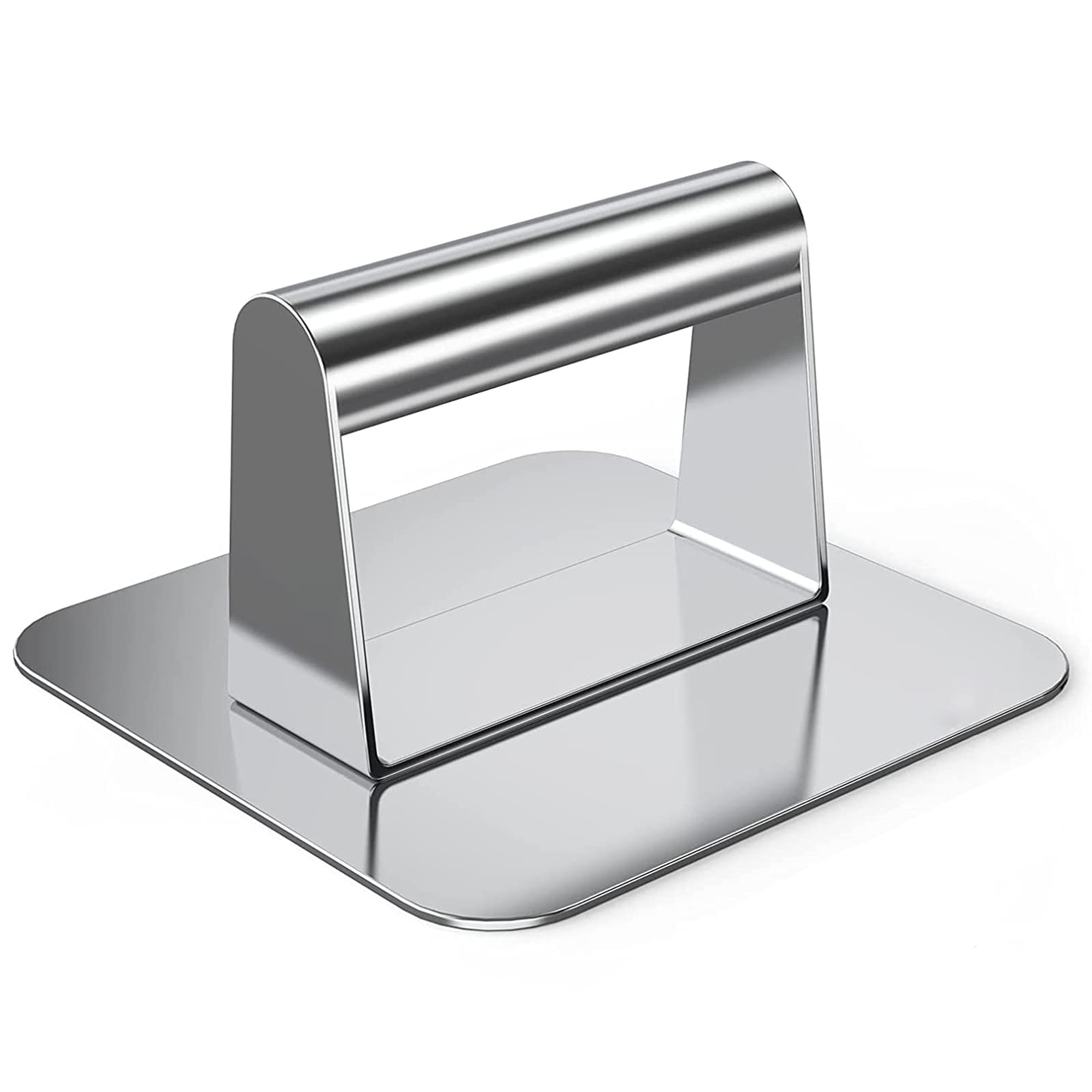 Premium Stainless Steel Burger Press & Bacon Grill Press - Non-Stick Hamburger Patty Maker with Grease Drain - Perfect for BBQ, Steak, Paninis & Flat Top Griddle Cooking - Ideal for Backyard Grilling, Restaurant Use & Home Kitchen (Square)