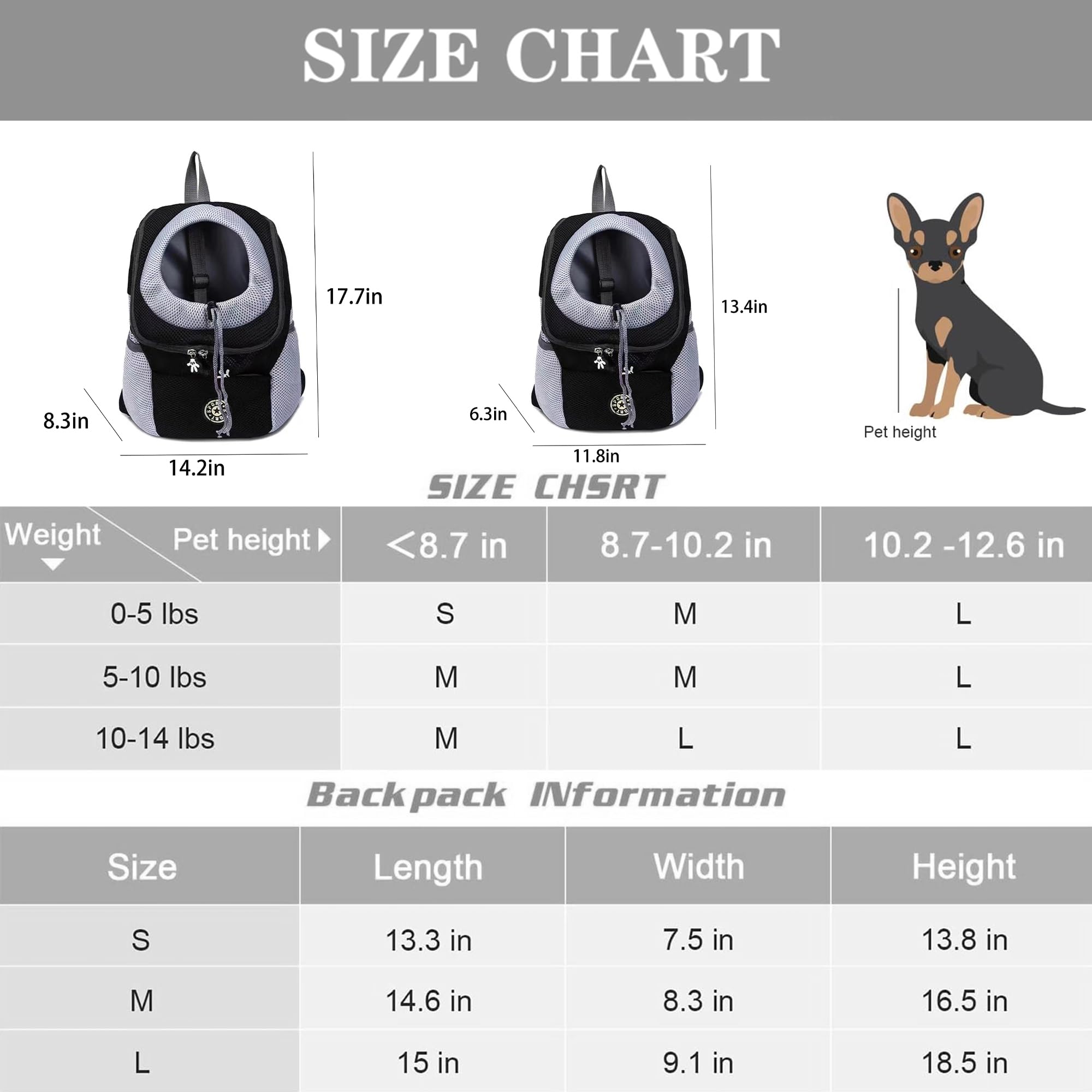Pet Carrier Backpack for Small Medium Dogs & Cats - Breathable Travel Bag with Pockets for Hiking, Camping & Outdoor Adventures (Medium, Black) - Perfect for Daily Walks, Vet Visits & Family Trips