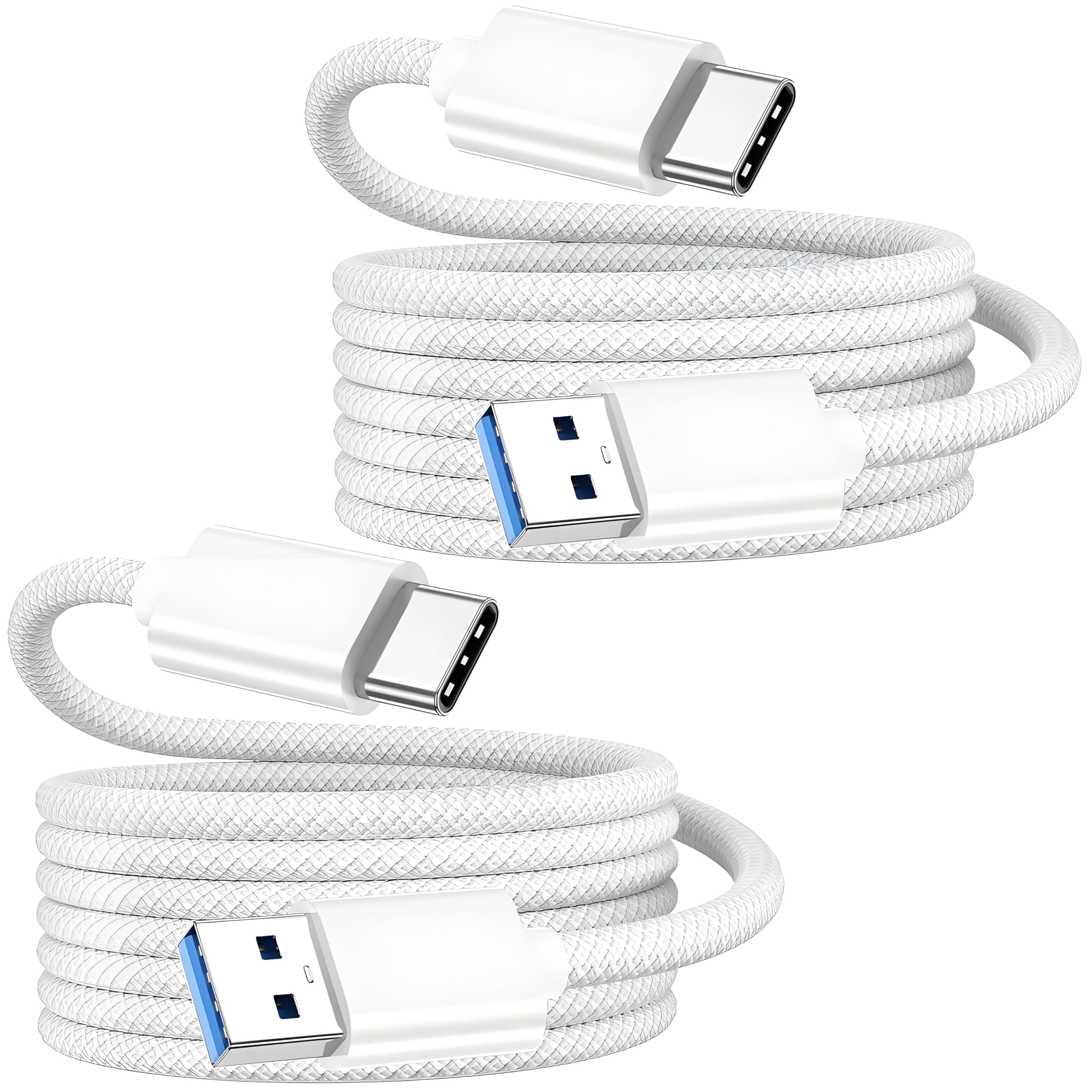 2-Pack 6FT USB to USB C Cable, Fast Charging USB A to USB C 3A Braided Cord - Compatible with iPhone 16/15/Pro/Max/Plus, iPad Pro/Air 5th/Mini 7th Gen - Perfect for CarPlay & Fast Charging in Car, Home & Office