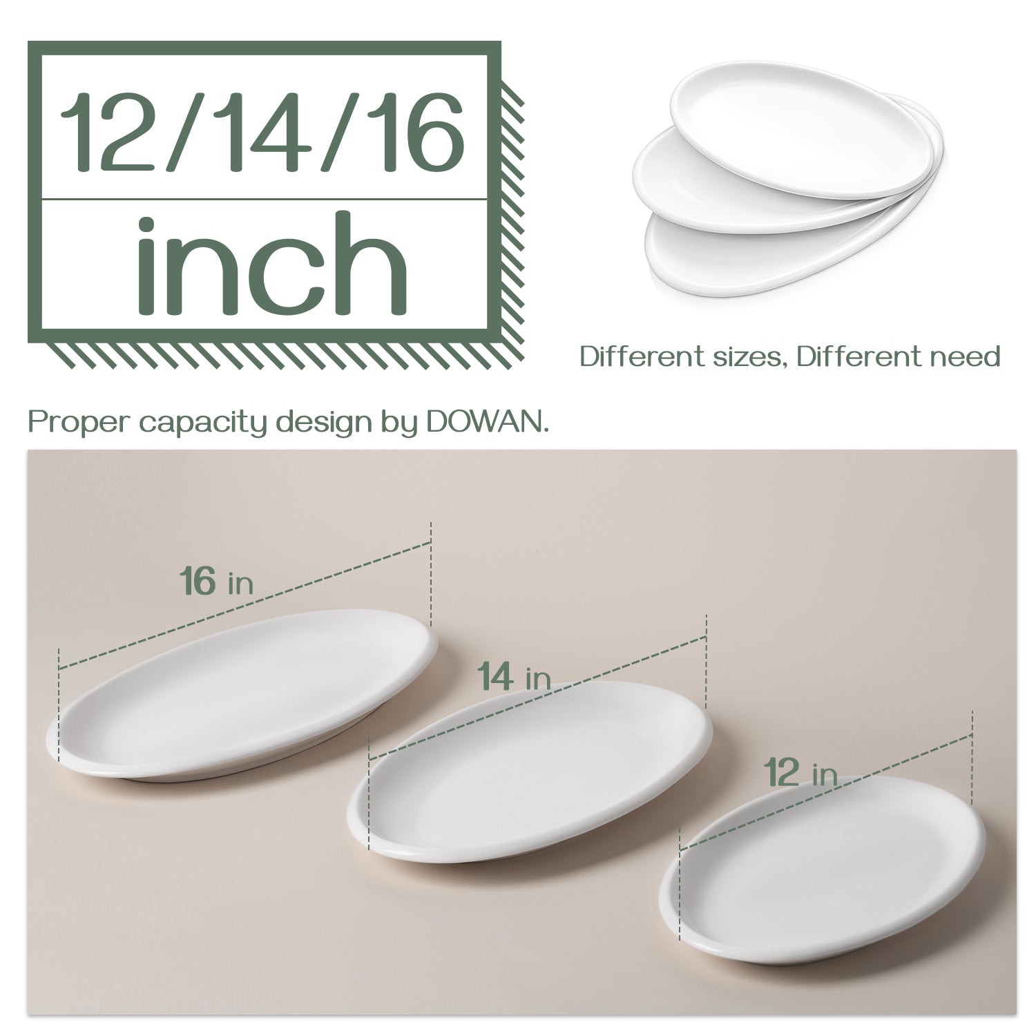 Elegant 3-Piece Serving Platters Set - Perfect for Dinner Parties, Entertaining & Holiday Gatherings