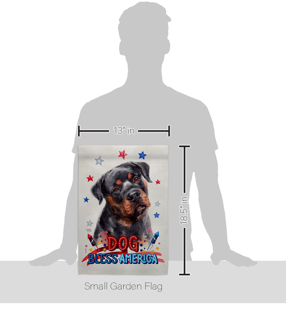 Patriotic Mahogany Rottweiler Garden Flag Set with Stand - Dog Yard Decor for Outdoor & Home