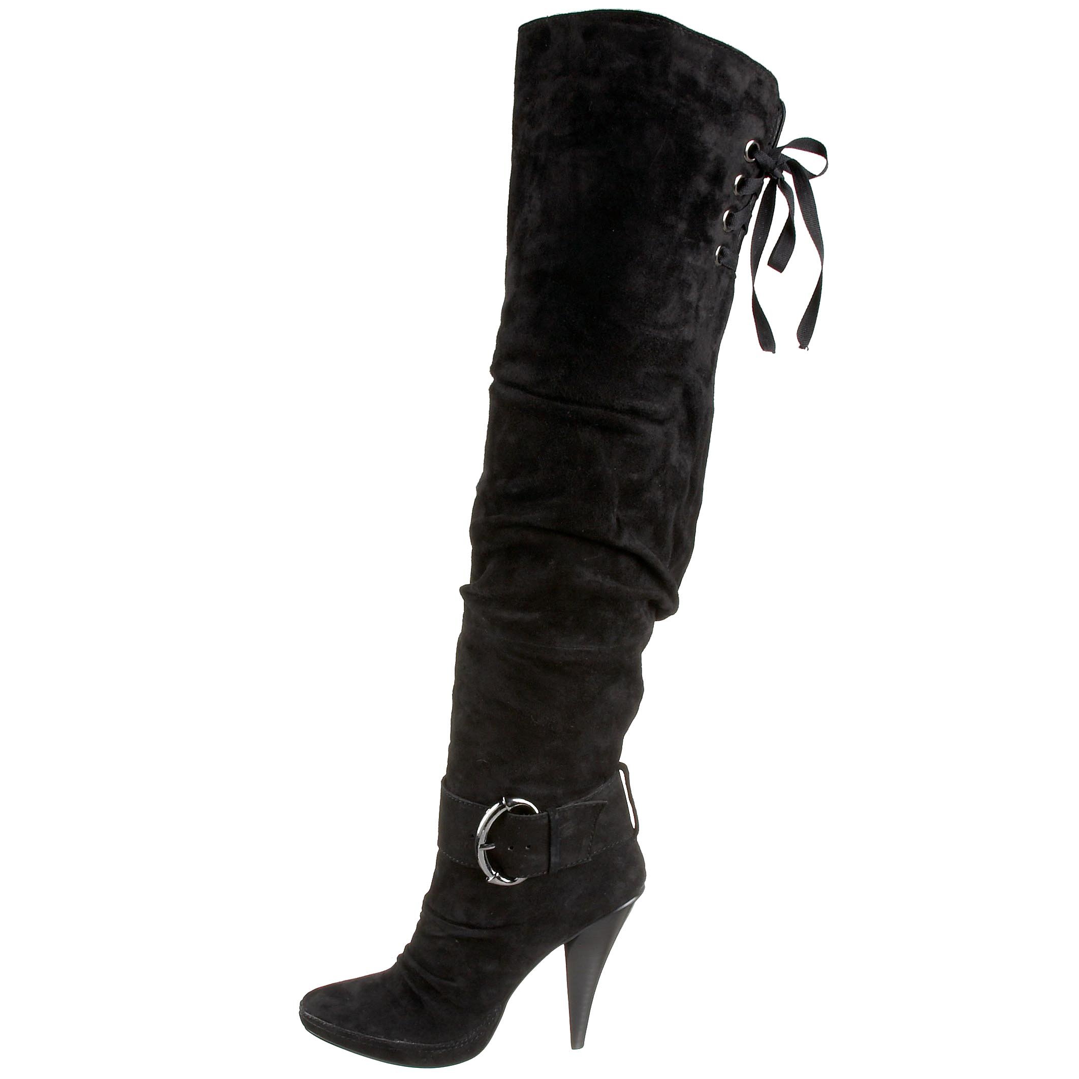 Sexy Women's Kinky Boots - High Heel Fetish Boots for Cosplay, Nightclub & Halloween Costume - Black PU Leather Thigh High Boots for Women's Fashion & Party Wear