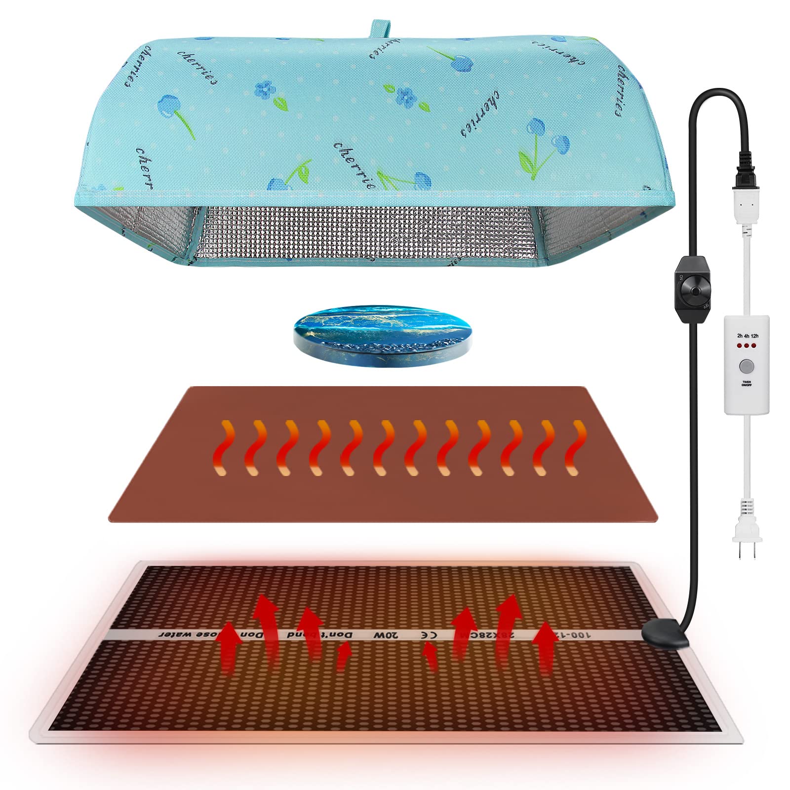 Epoxy Heating Mat with Timer & Cover - Fast Curing Drying Warming Machine for Resin Molds - Perfect for DIY Crafts, Jewelry Making & Art Projects
