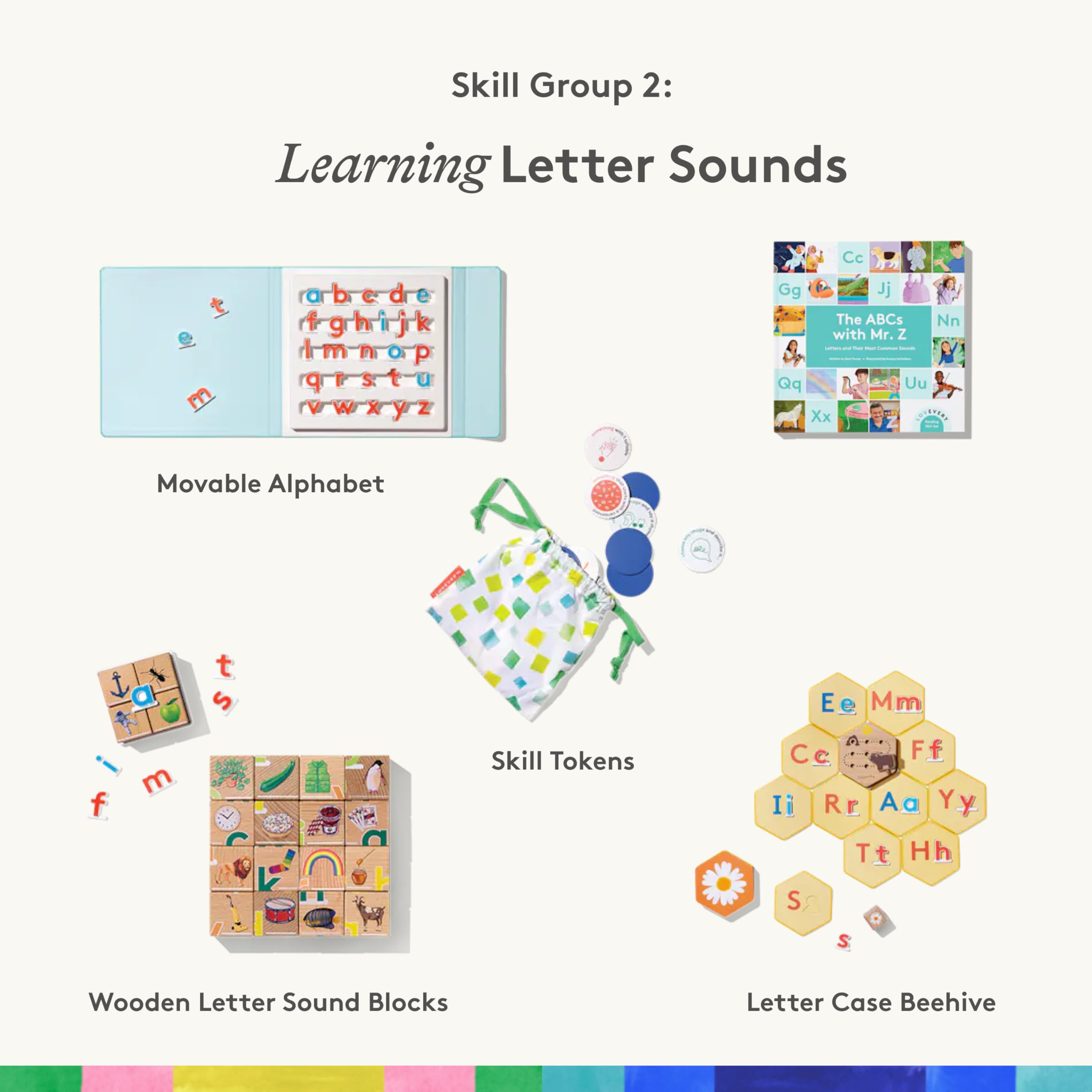 Lovevery Reading Skill Set for Pre-K & Kindergarten - Fun Phonics Games, Books & Activities to Learn to Read (Part 1) - Perfect for Homeschooling & Early Childhood Education