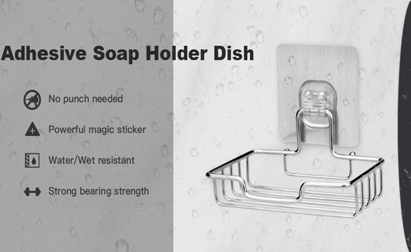 Stainless Steel Soap Rack Wall Mounted - Rustproof Bathroom Soap Holder for Kitchen, Shower & Sink - Durable Stainless Steel Soap Dish Organizer with Drainage Holes