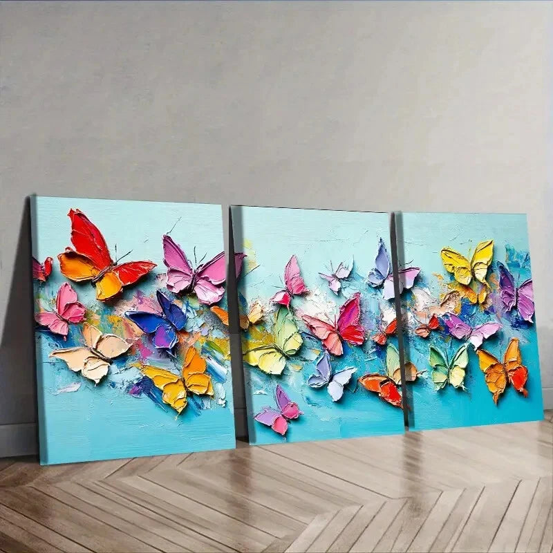 3-Piece Butterfly Wall Art Set - Framed Canvas Prints 40x60cm | High-Quality Australian Made | Ready to Hang | Perfect for Living Room, Bedroom & Office Decor