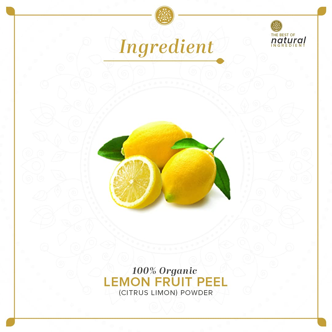 Organic KHADI NATURAL Lemon Fruit Peel Powder - Brightening & Exfoliating for Glowing Skin | Perfect for DIY Face Masks, Scrubs & Hair Treatments