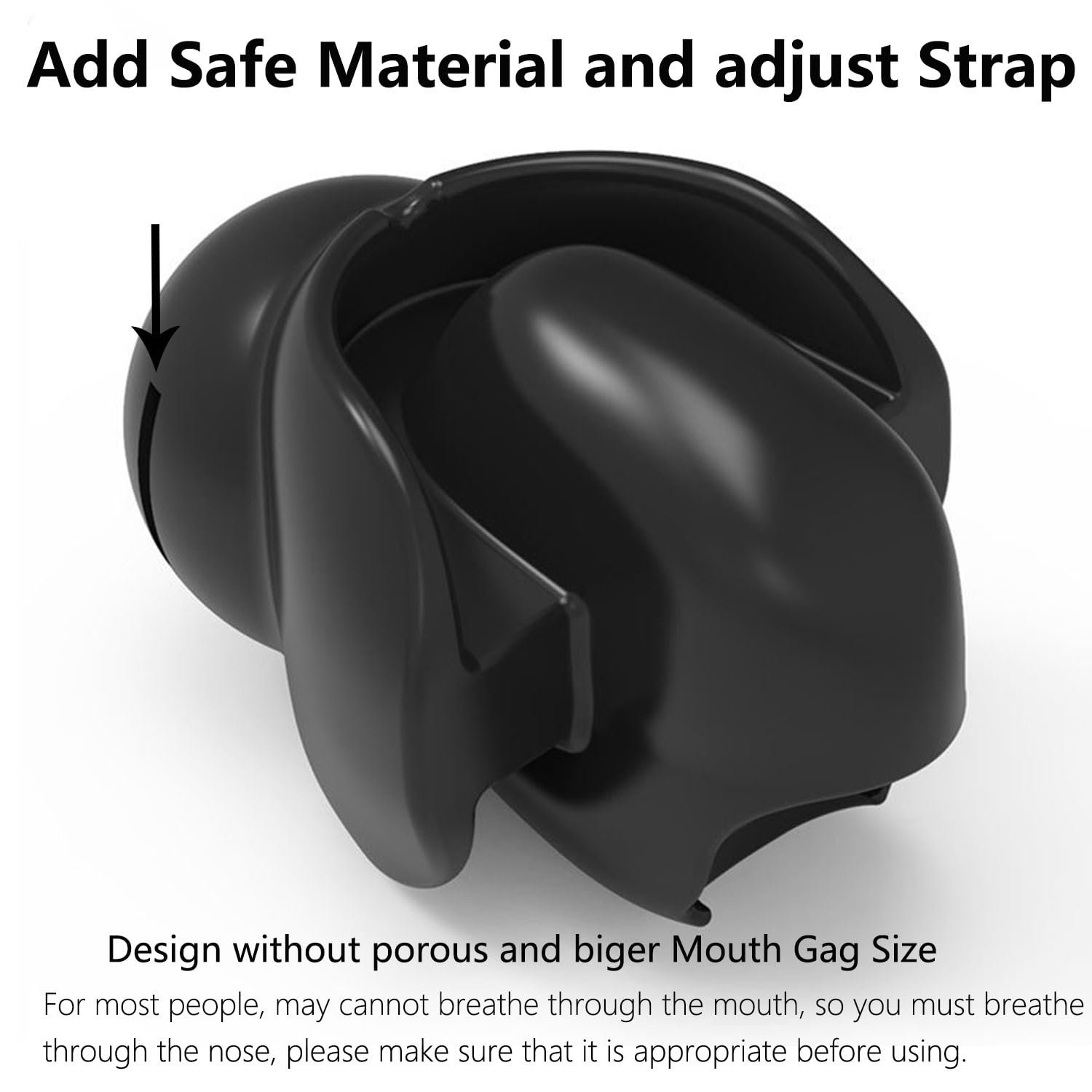 FREDORCH Adjustable Silicone Ball Gag with Fixed Tongue & Strap - Adult Bondage Toy for BDSM, Role Play & Couples Play (Black) - Perfect for Spicing Up Bedroom Fun & Dominance Scenes