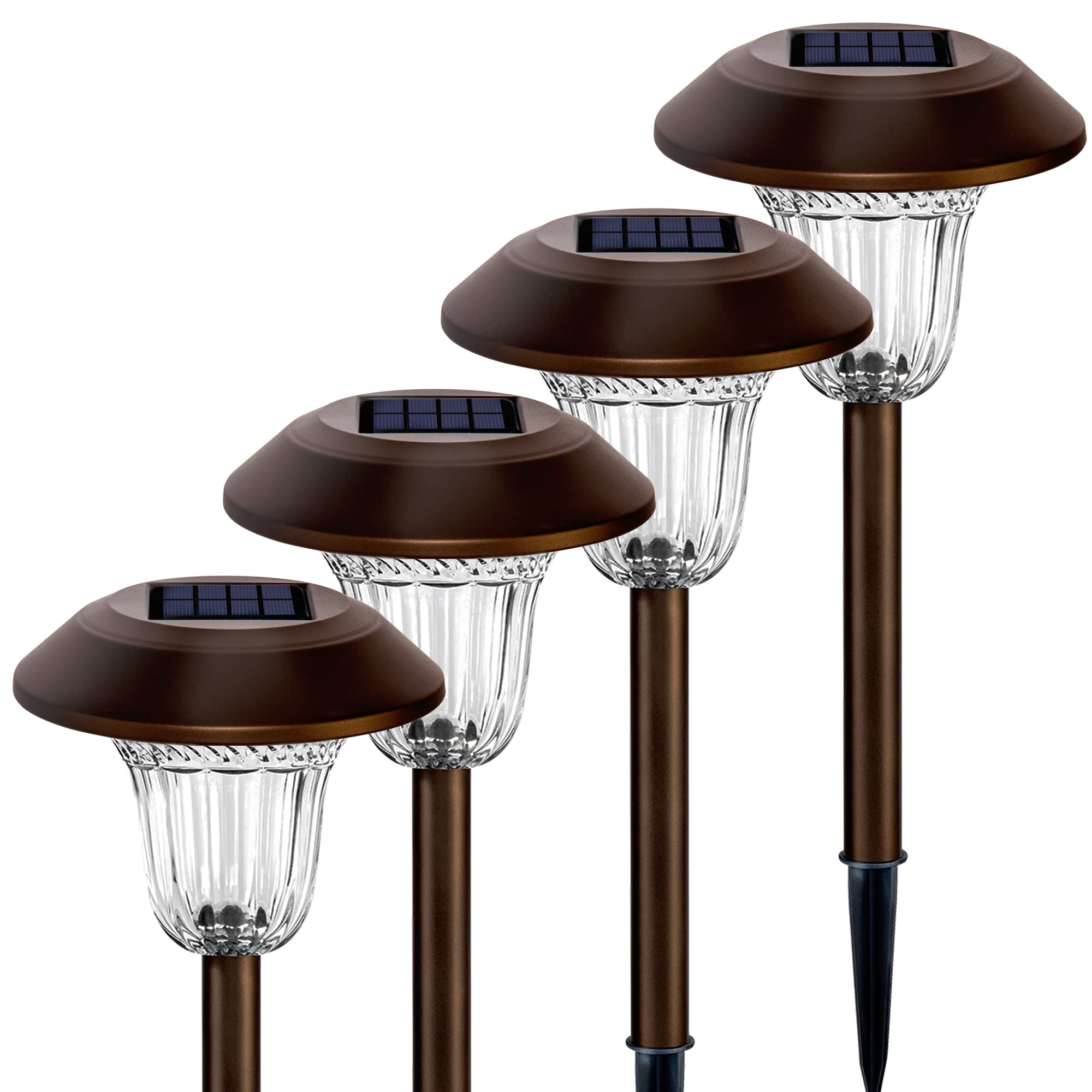 SOLPEX 4 Pack Solar Pathway Lights - High Lumen Waterproof Outdoor Solar Garden Lights with Warm White LED for Driveway, Walkway, Lawn & Landscape - Perfect for Patio, Backyard, Garden Decor & Night Safety Lighting