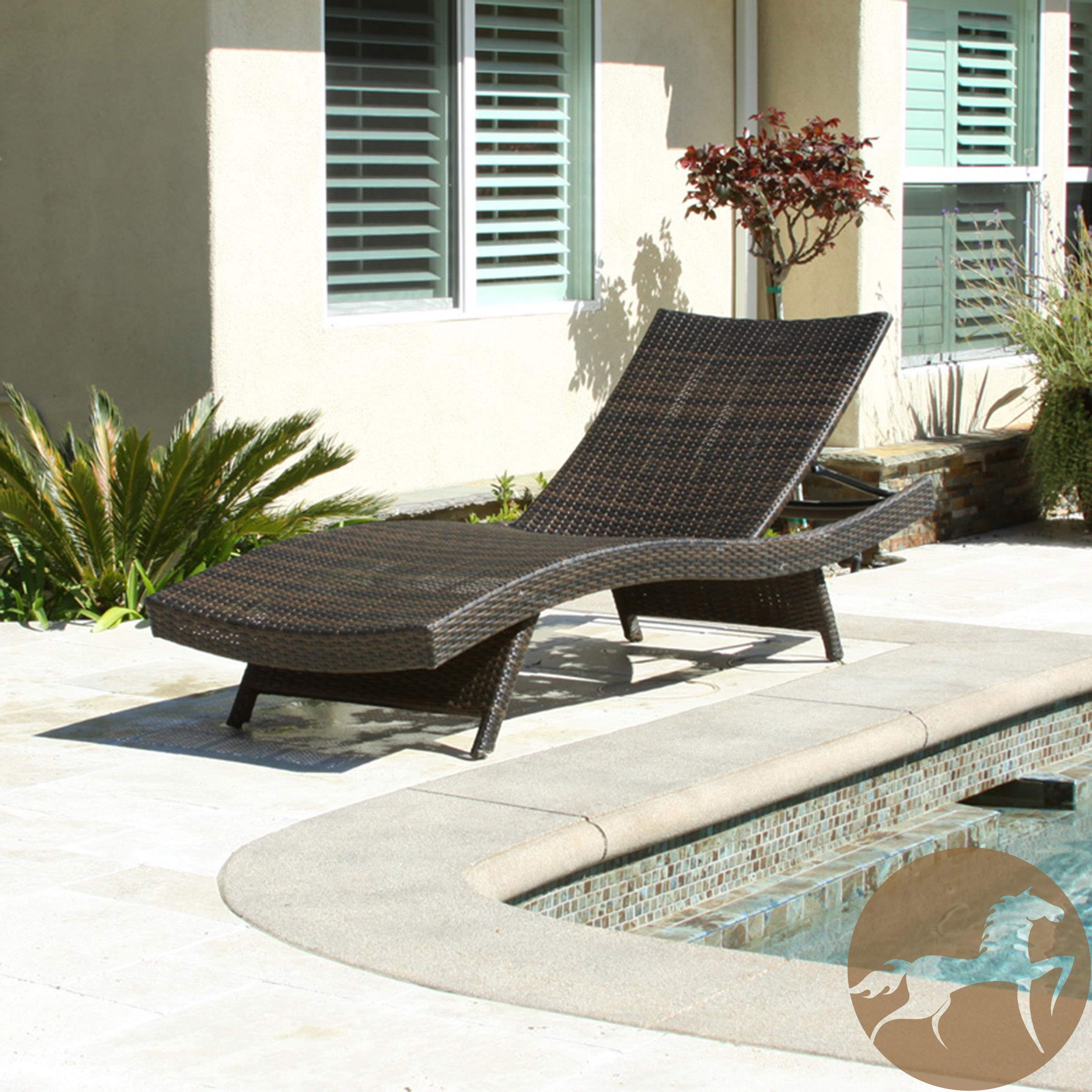 Christopher Knight Home Salem Outdoor Wicker Adjustable Chaise Lounge - Weather-Resistant Patio Furniture for Poolside, Garden & Backyard Relaxation in Multibrown